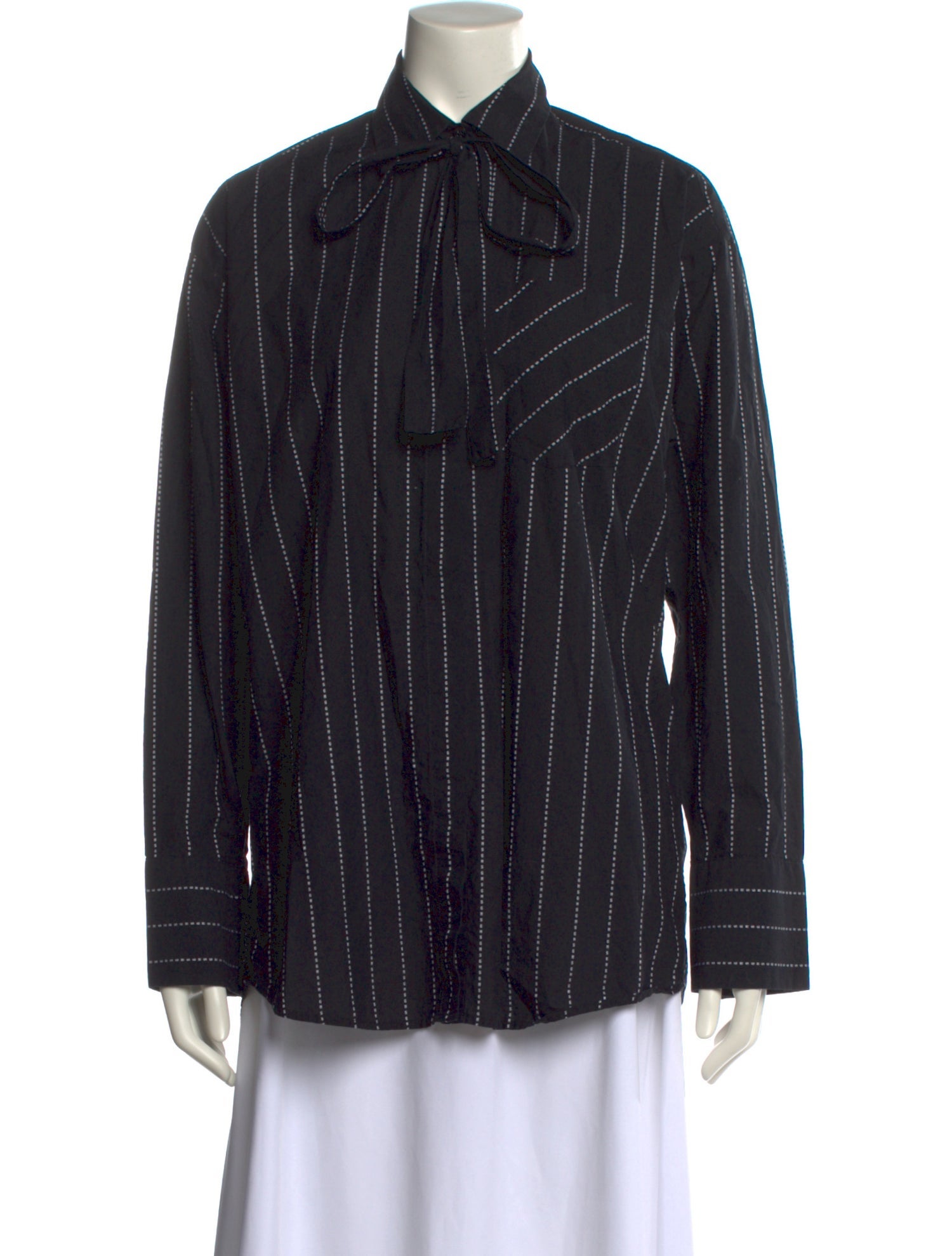 MSGM Striped Long Sleeve Button-Up Top