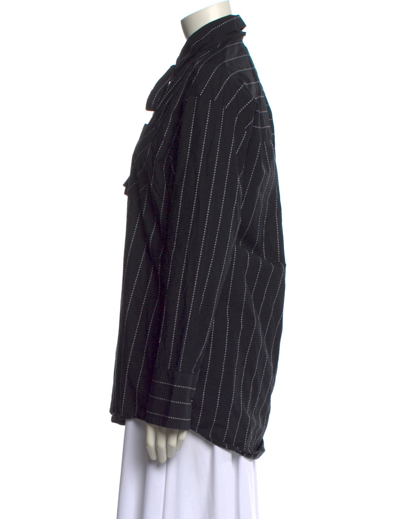 MSGM Striped Long Sleeve Button-Up Top