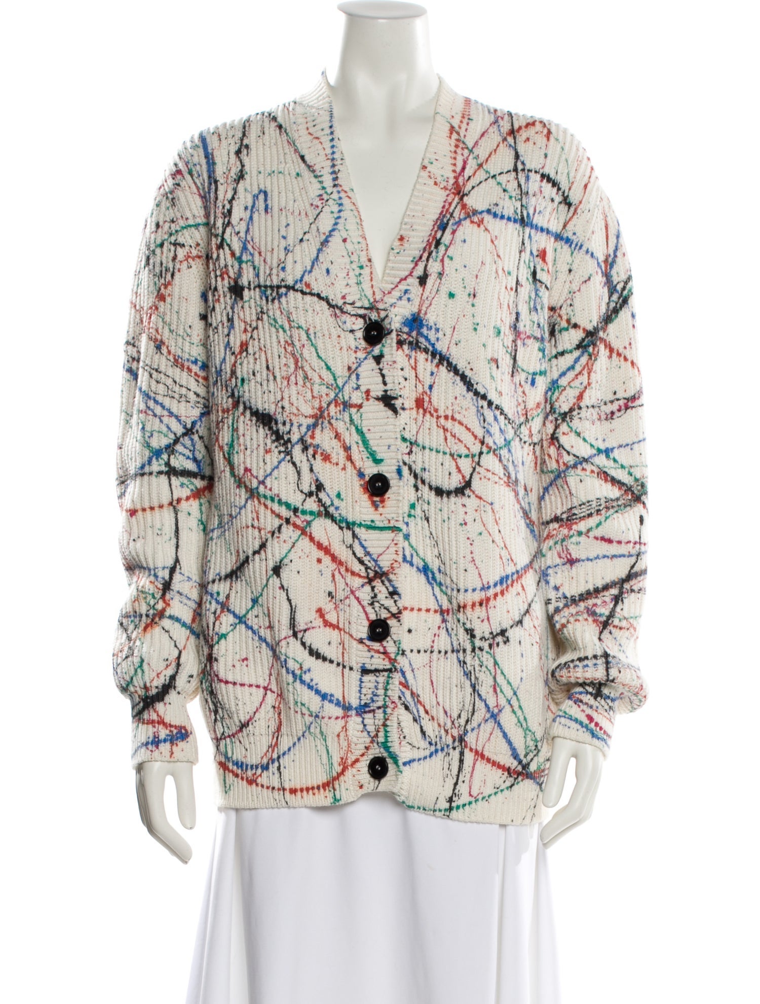 MSGM Printed V-Neck Sweater