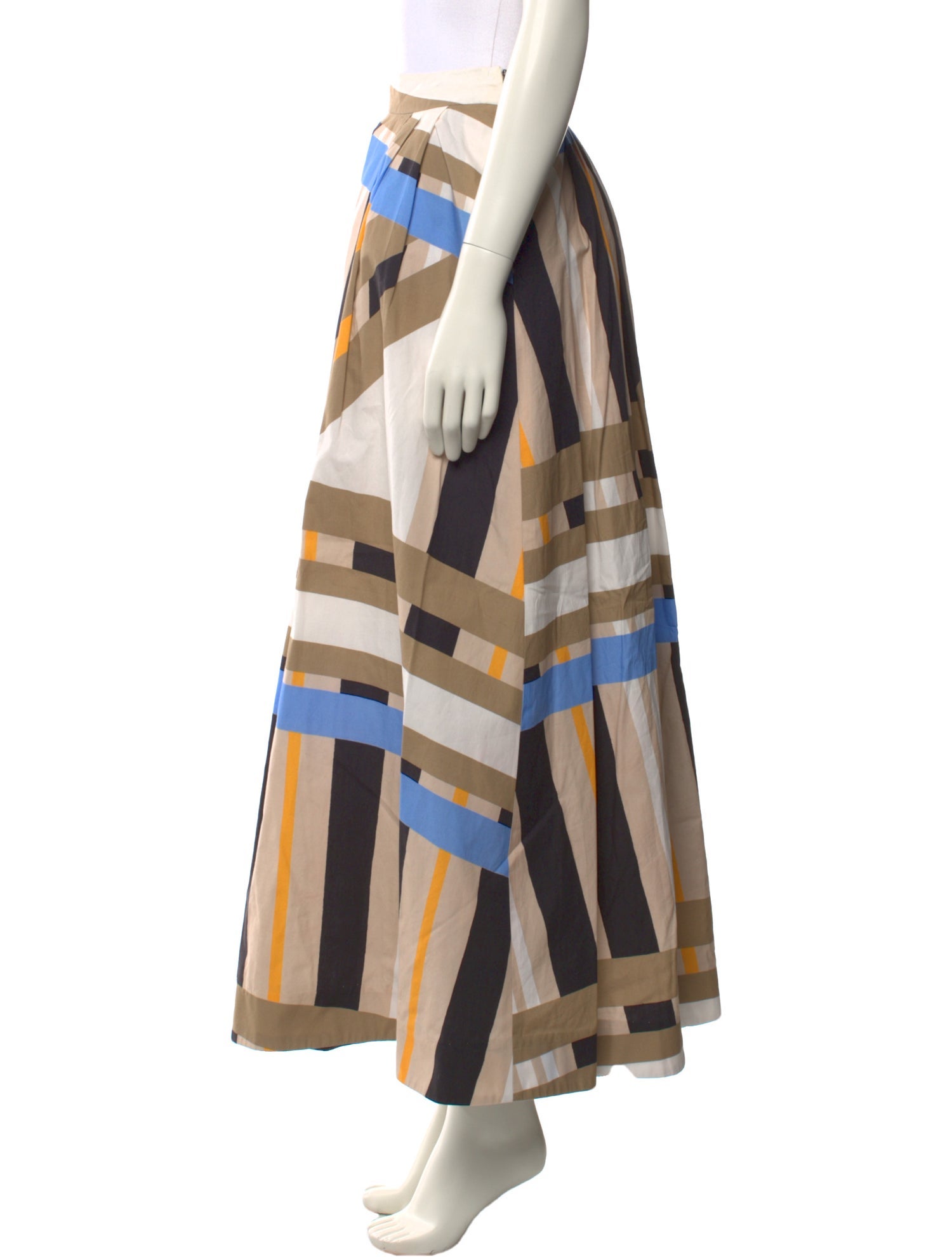 MSGM Striped Midi Length Skirt