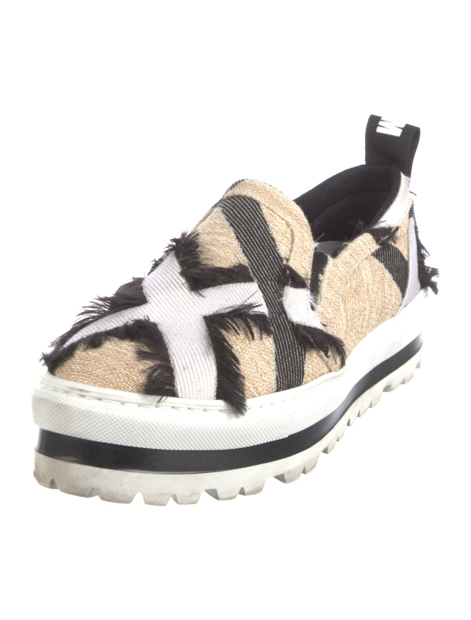 MSGM Canvas Colorblock Pattern Sneakers