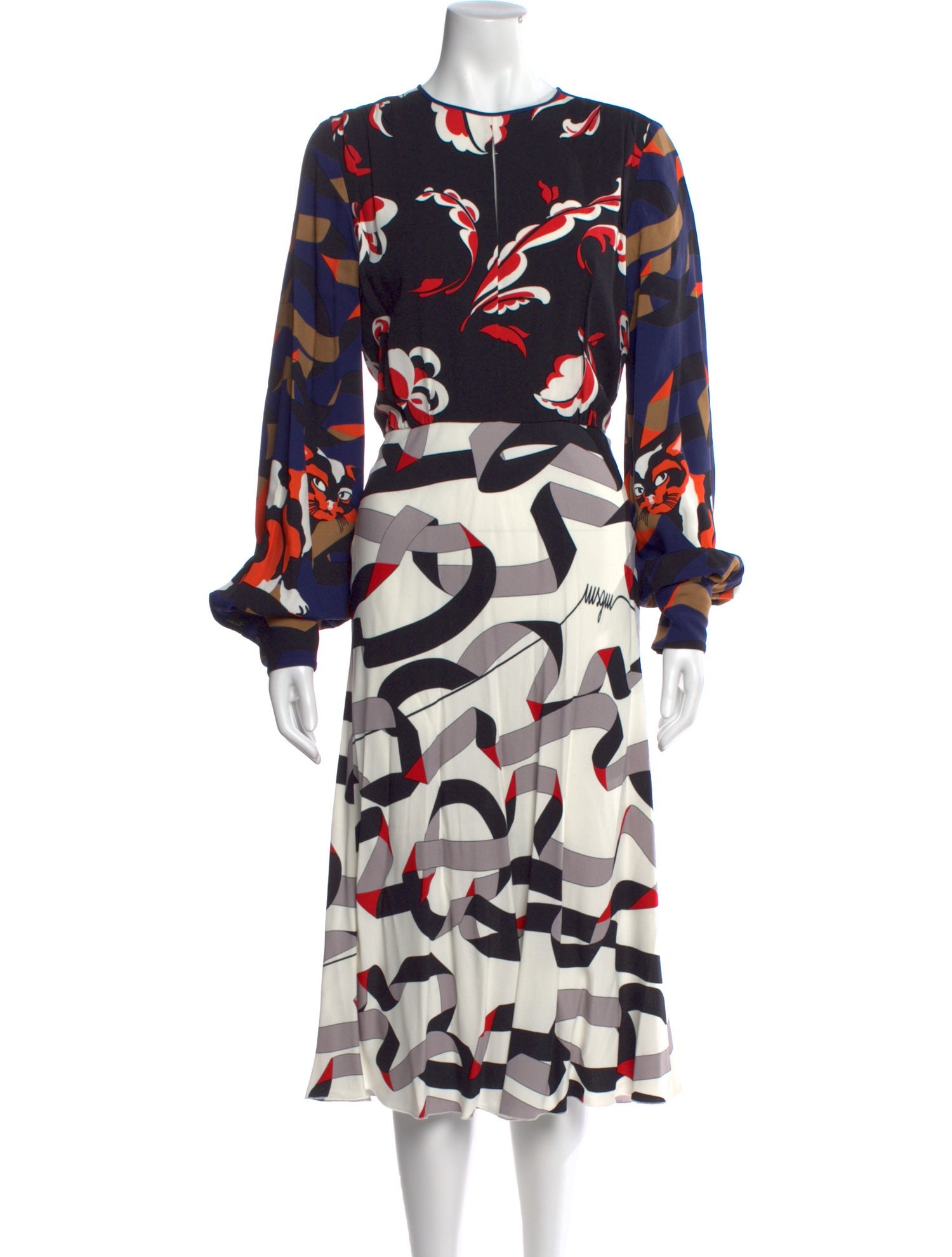 MSGM Printed Midi Length Dress