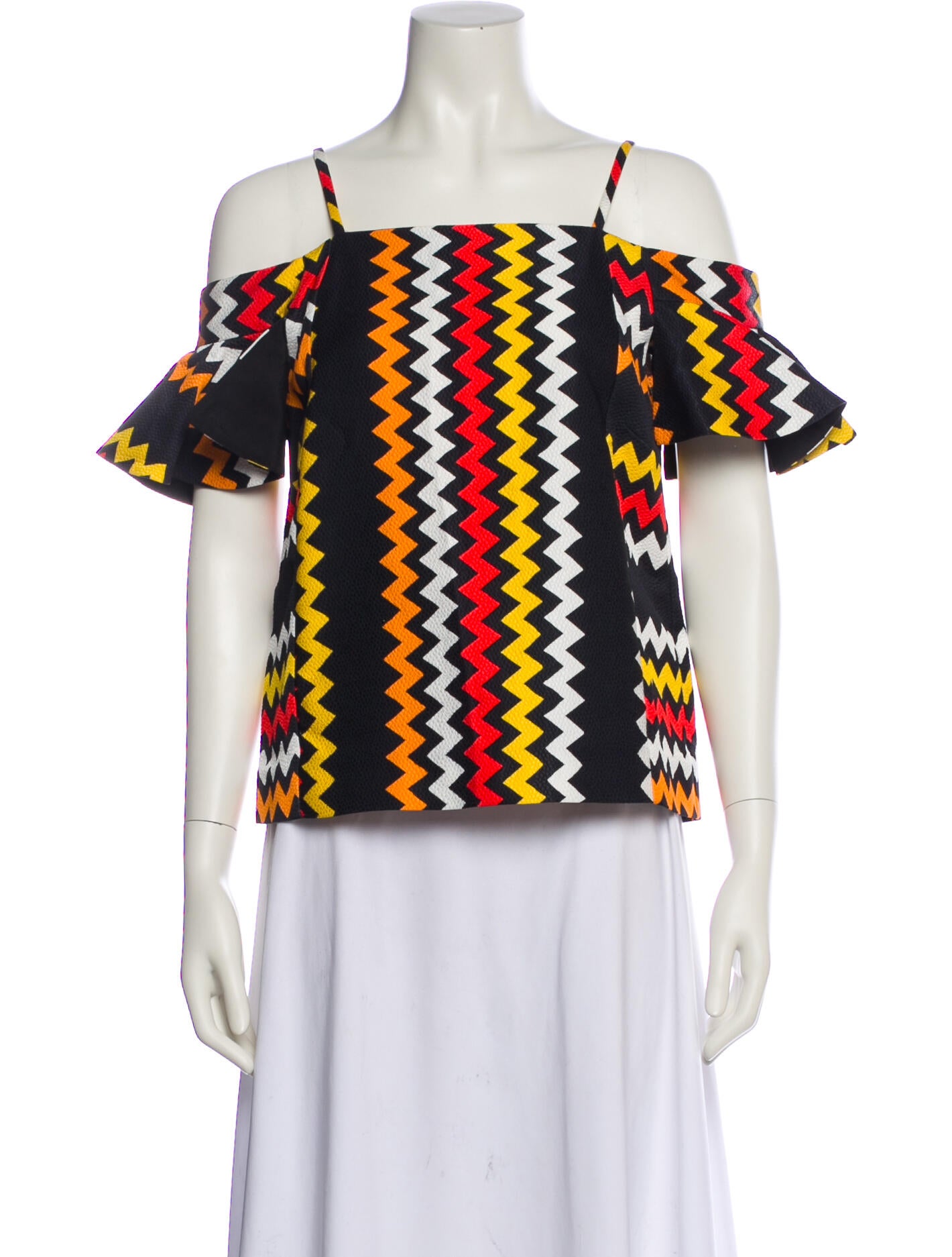 MSGM Printed Square Neckline Blouse