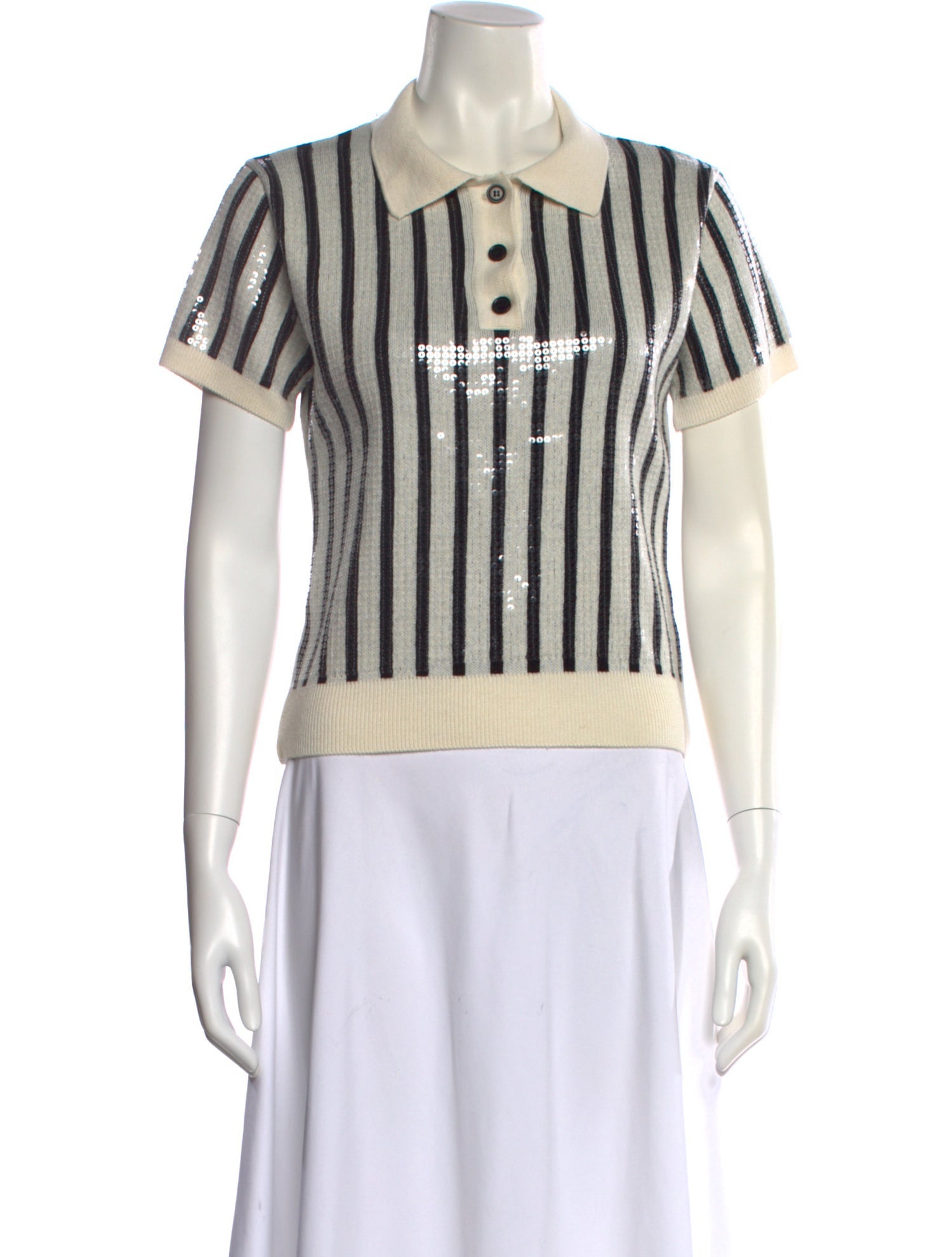 MSGM Striped Short Sleeve Polo