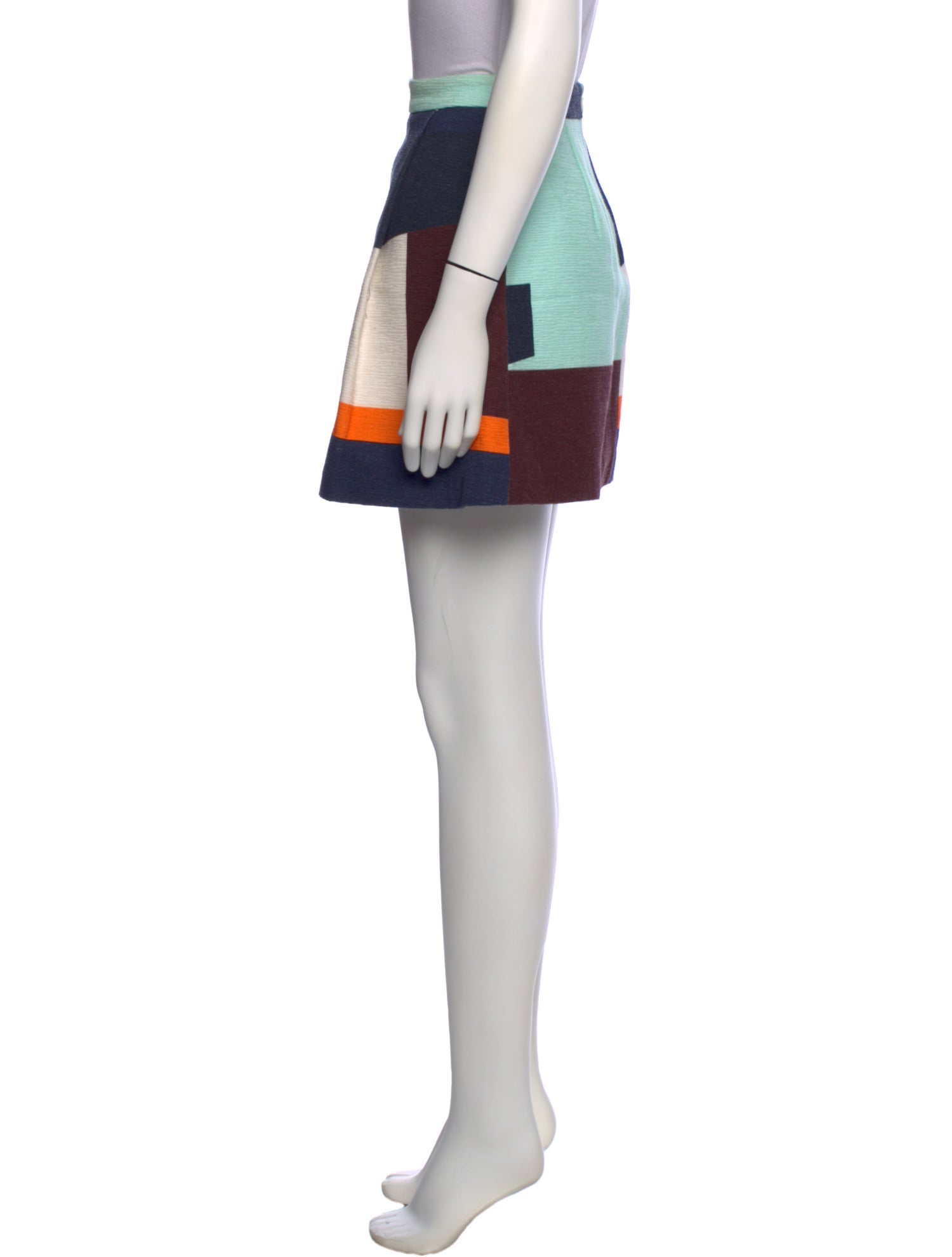 MSGM Colorblock Pattern Mini Skirt