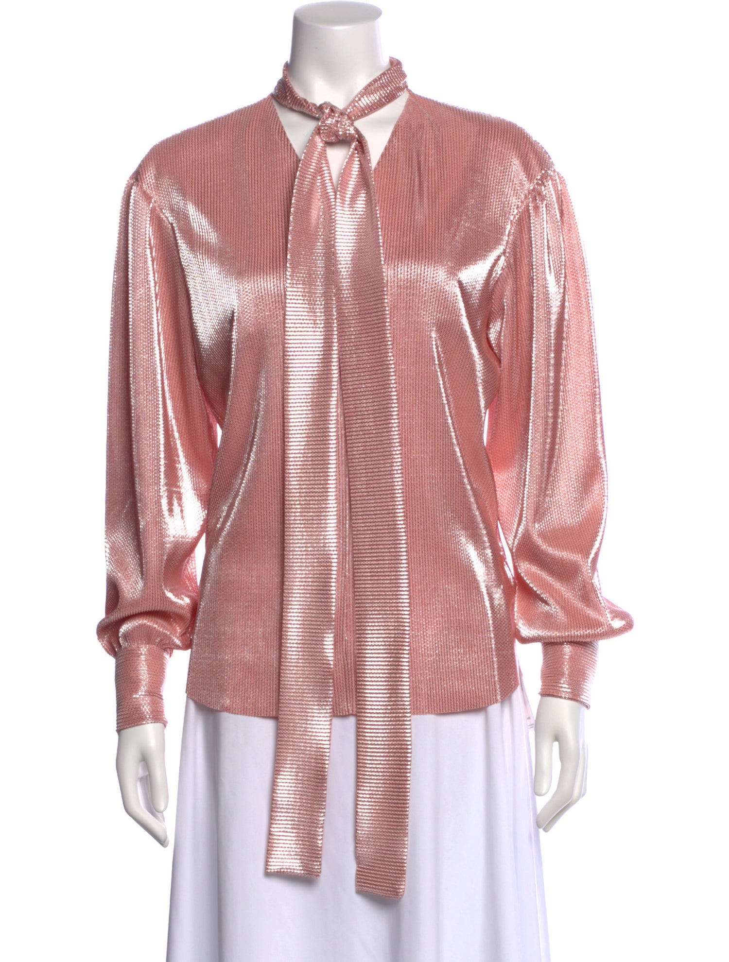 MSGM Mock Neck Long Sleeve Blouse