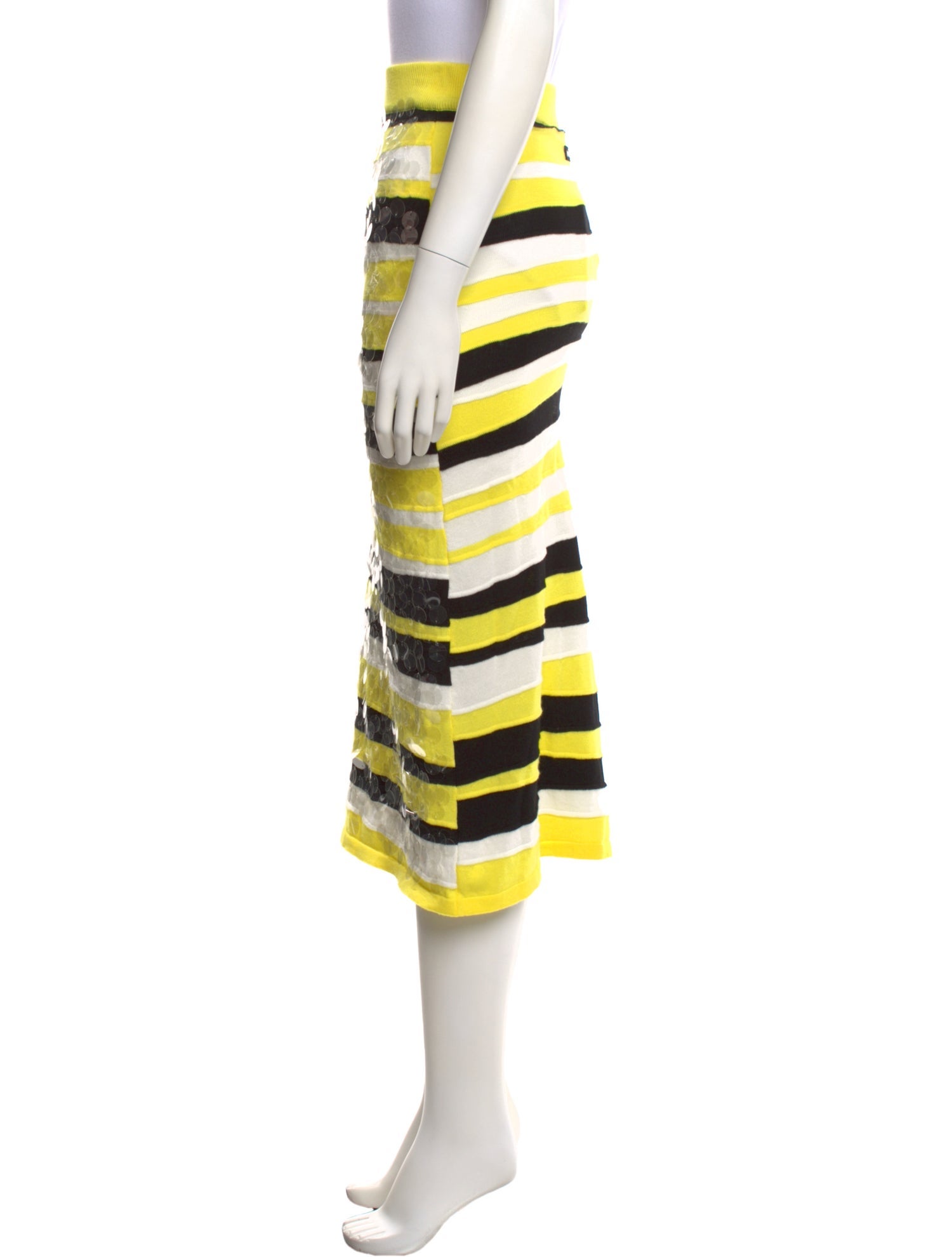 MSGM Striped Midi Length Skirt