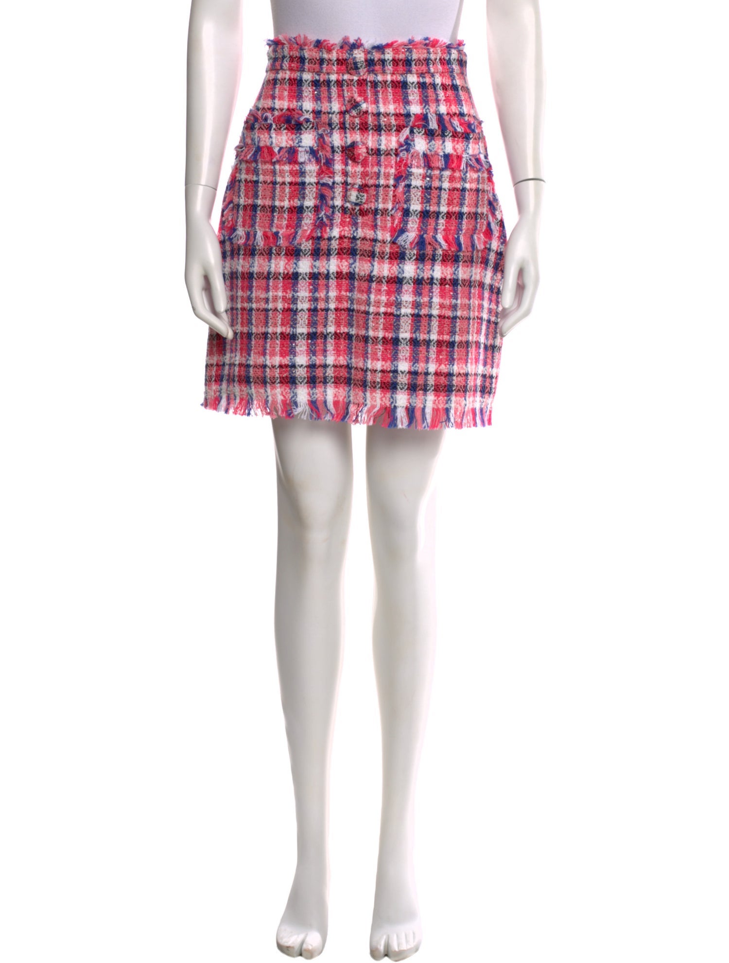 MSGM Plaid Print Mini Skirt