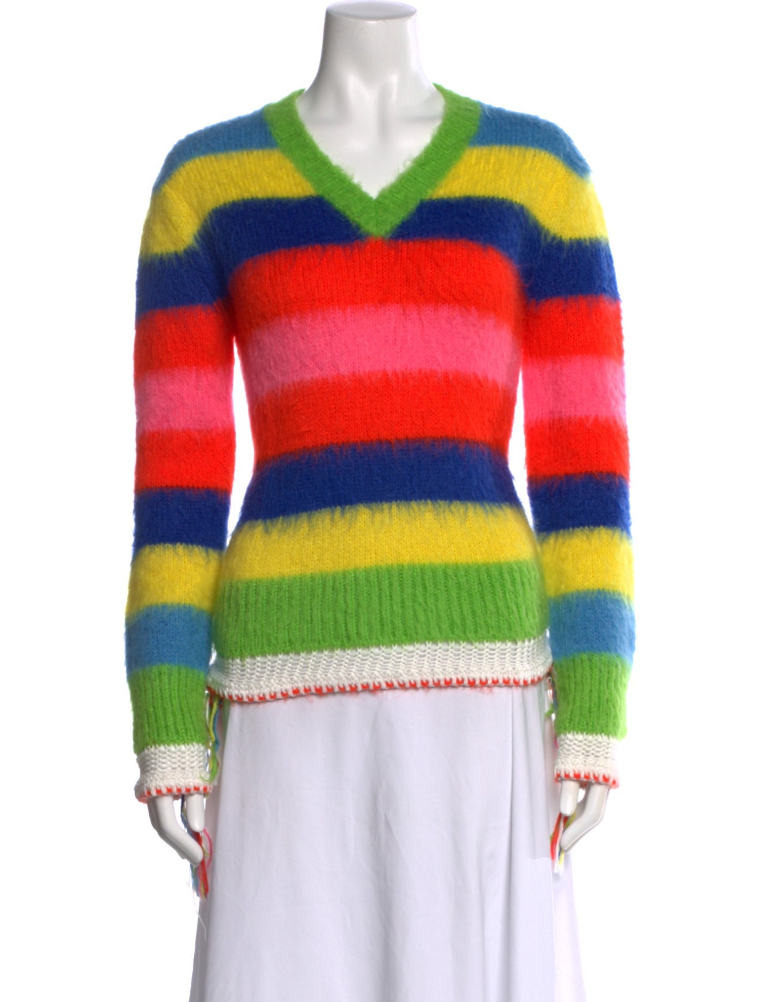 MSGM Striped V-Neck Sweater