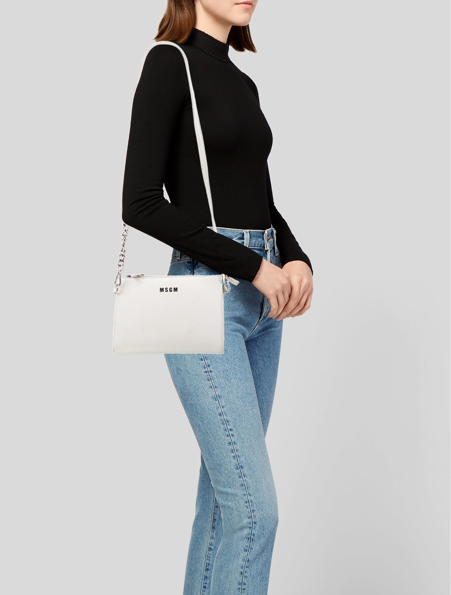 MSGM Leather Shoulder Bag
