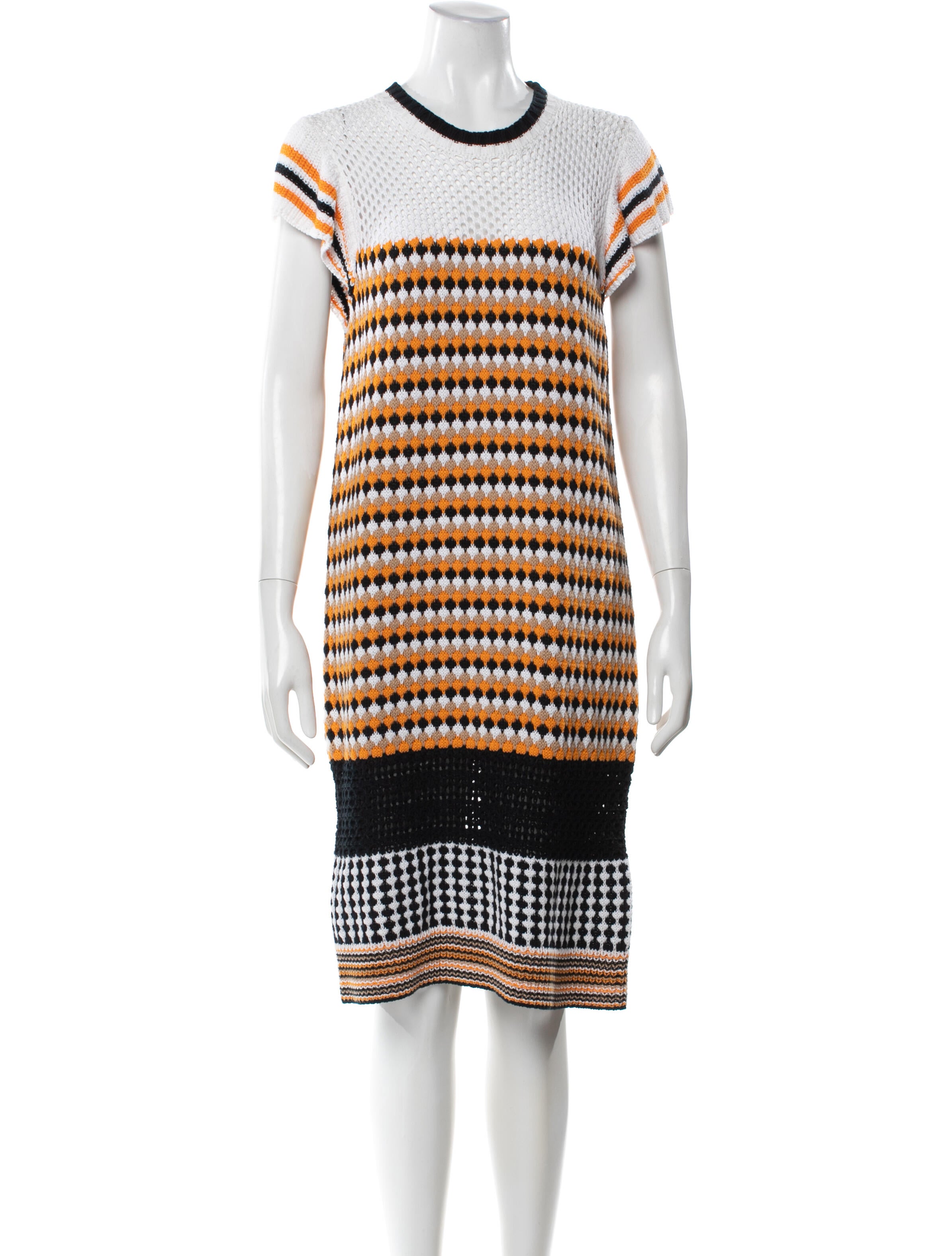 MSGM Striped Knee-Length Dress