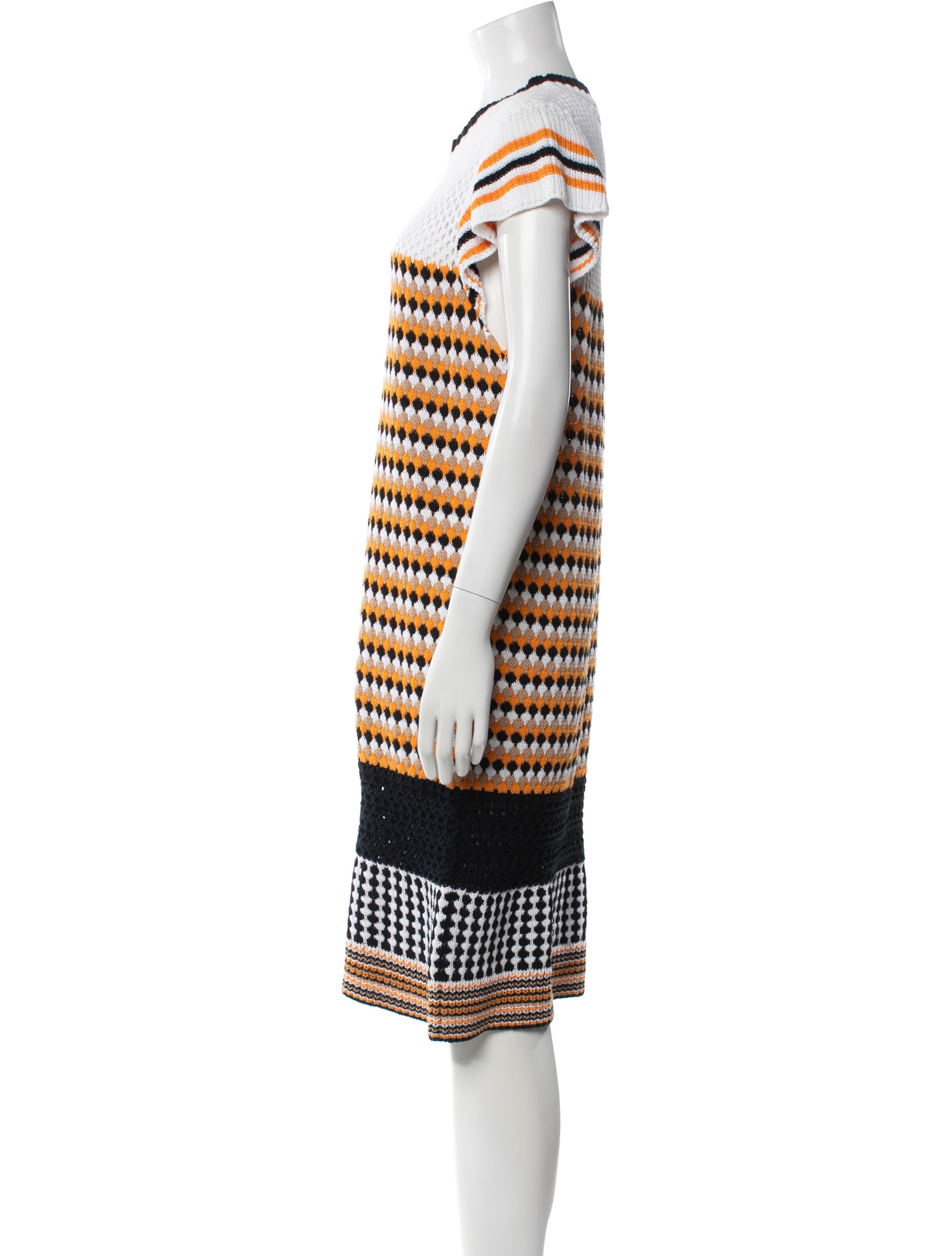 MSGM Striped Knee-Length Dress