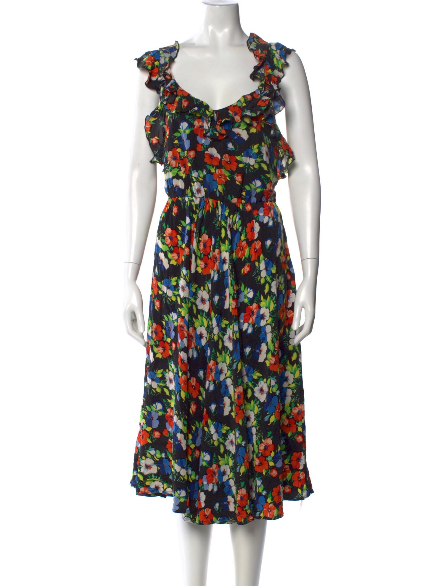 MSGM Silk Midi Length Dress