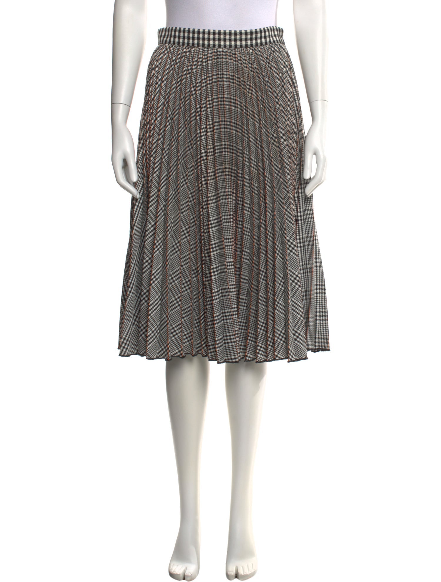 MSGM Plaid Print Knee-Length Skirt