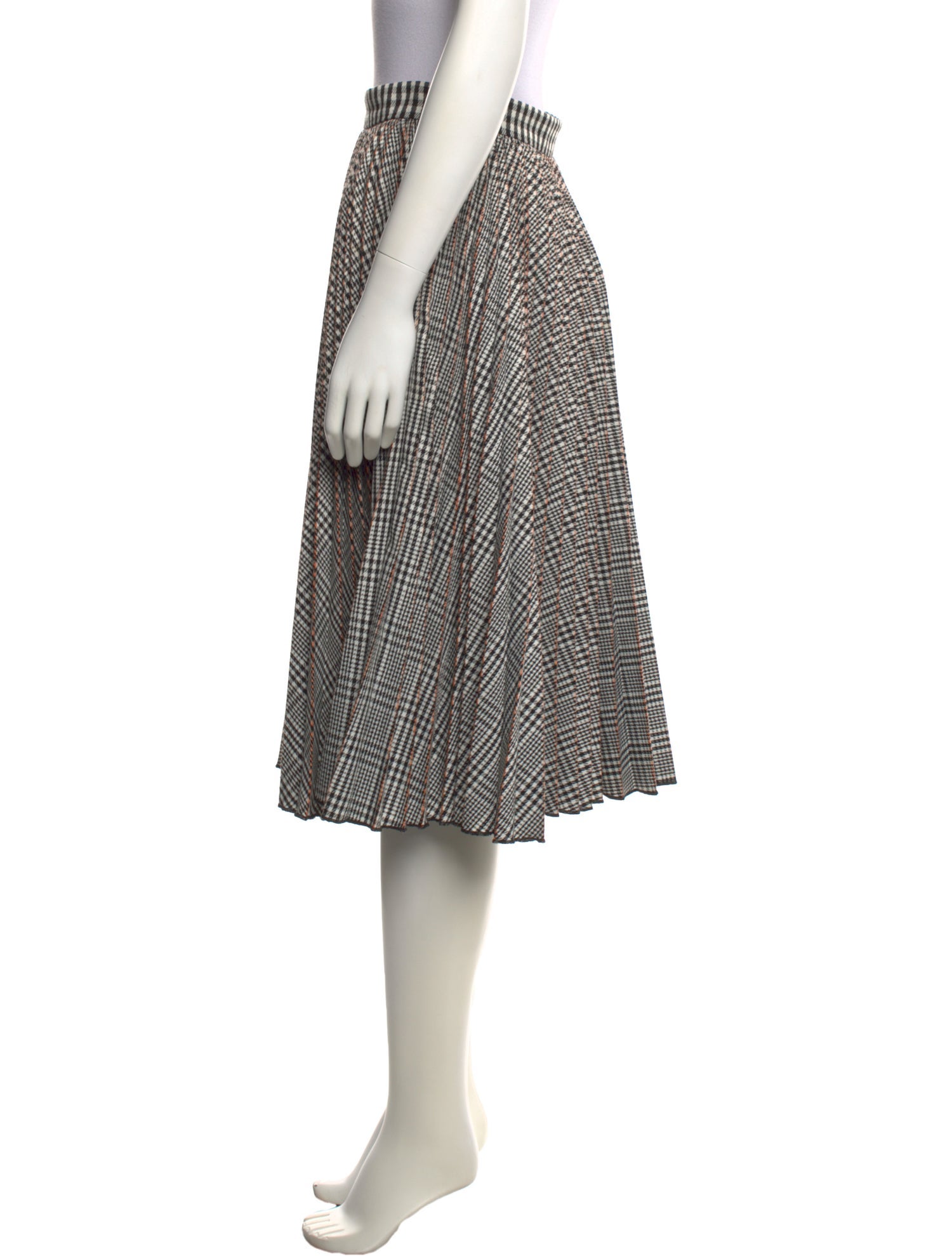 MSGM Plaid Print Knee-Length Skirt