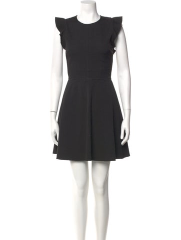 Pre-owned Msgm Crew Neck Mini Dress In Gray