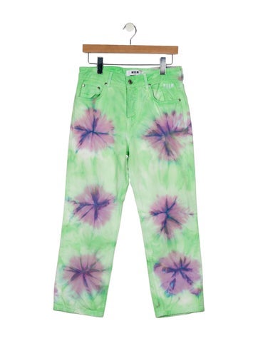 Pre-owned Msgm High-rise Straight Leg Jeans In Green