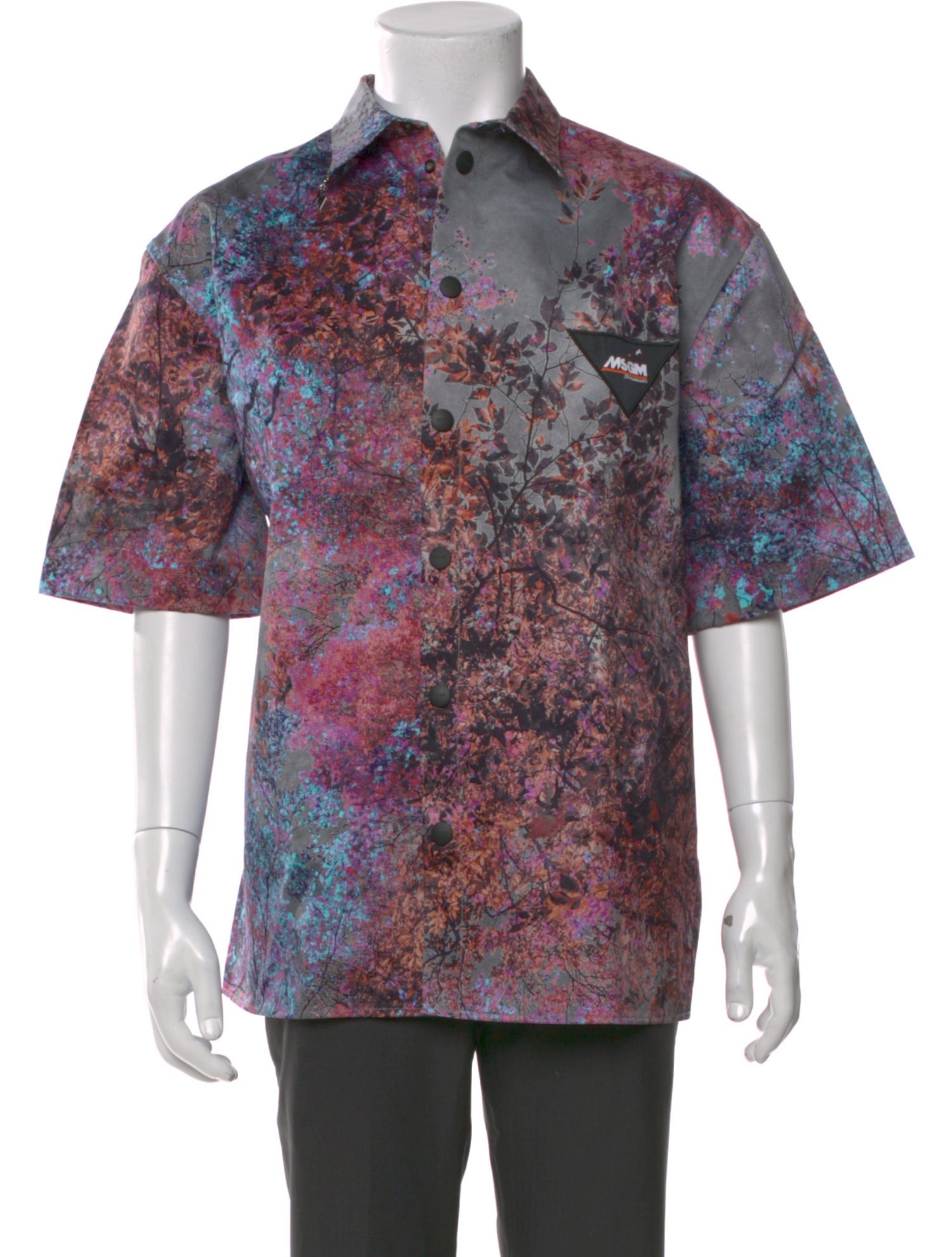 MSGM Floral Print Short Sleeve Shirt w/ Tags