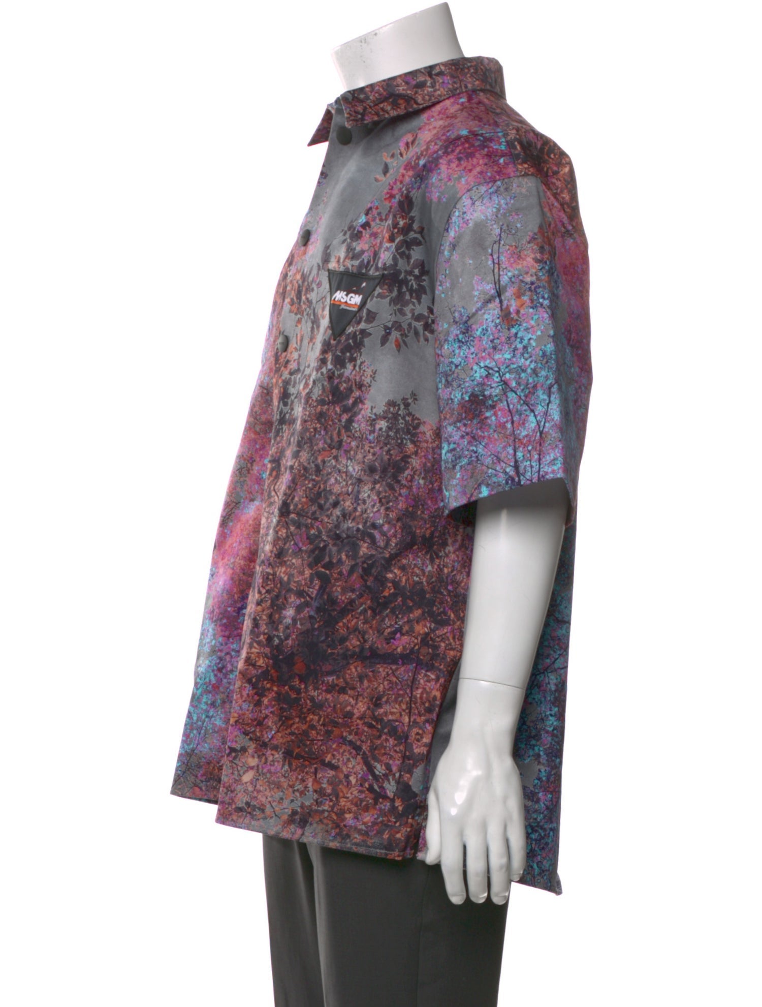 MSGM Floral Print Short Sleeve Shirt w/ Tags
