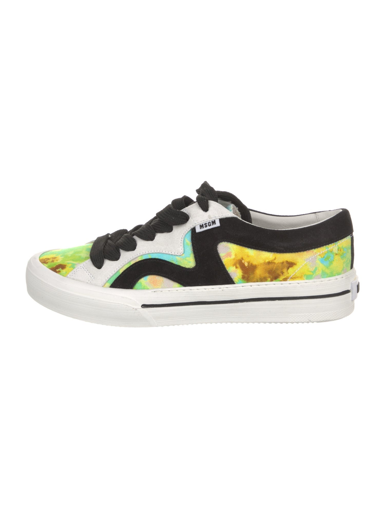 MSGM Leather Printed Sneakers