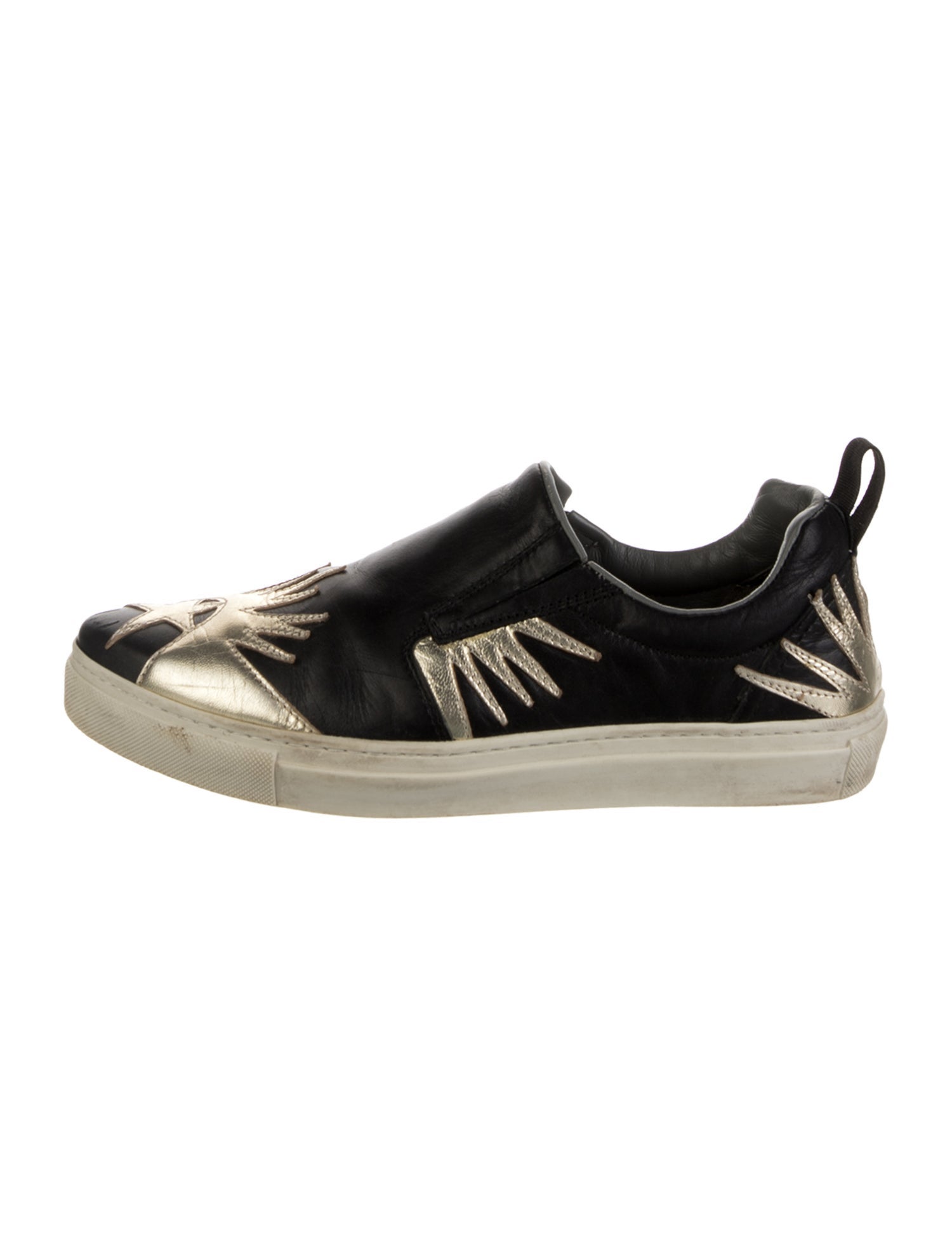 MSGM Leather Printed Sneakers