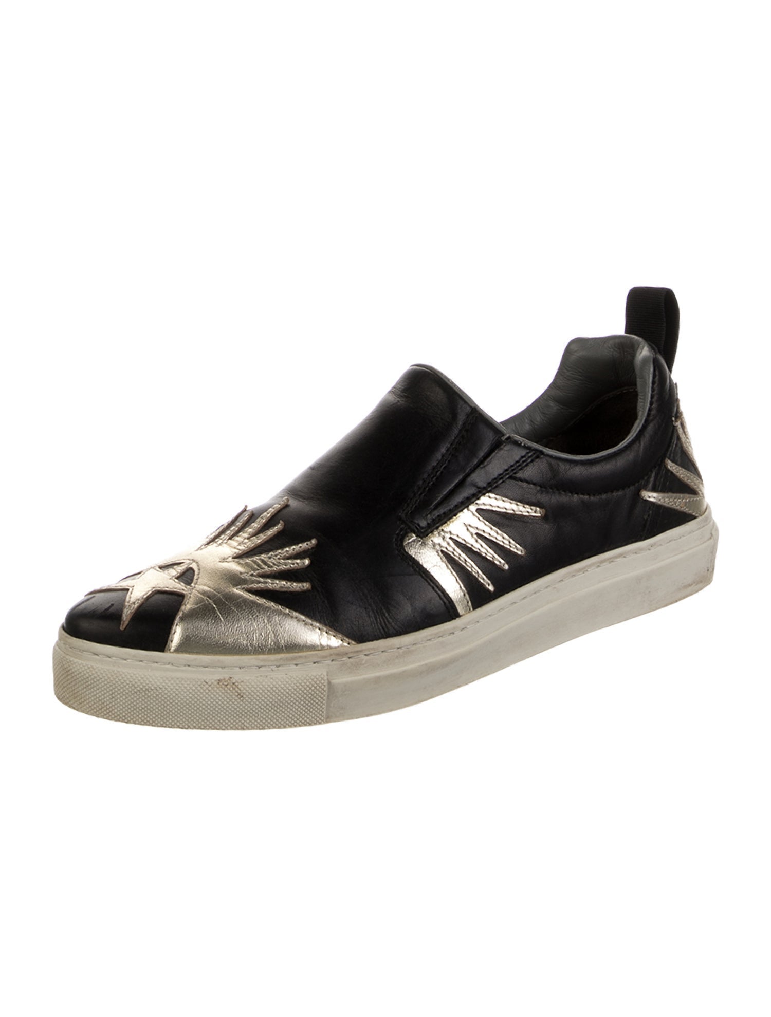 MSGM Leather Printed Sneakers