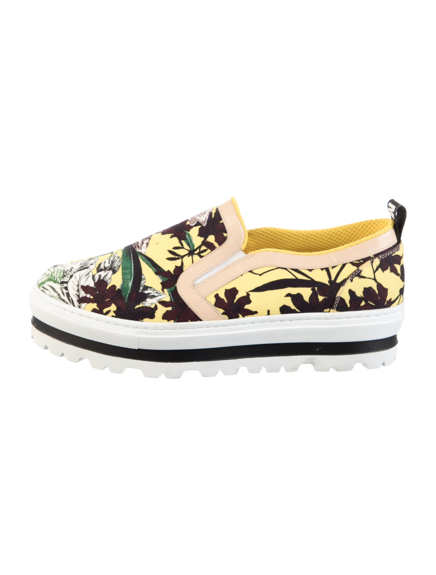 MSGM Canvas Floral Print Sneakers