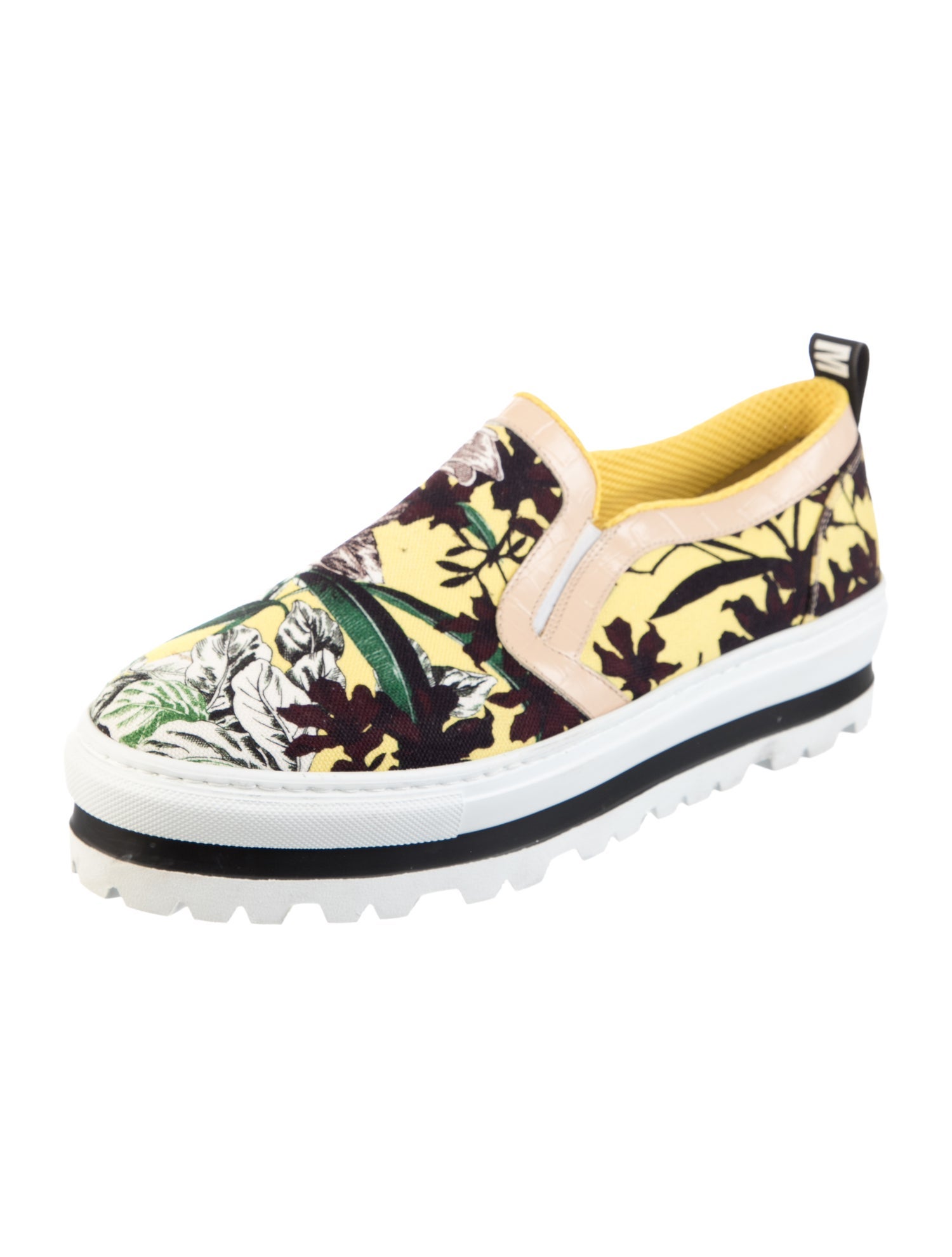 MSGM Canvas Floral Print Sneakers