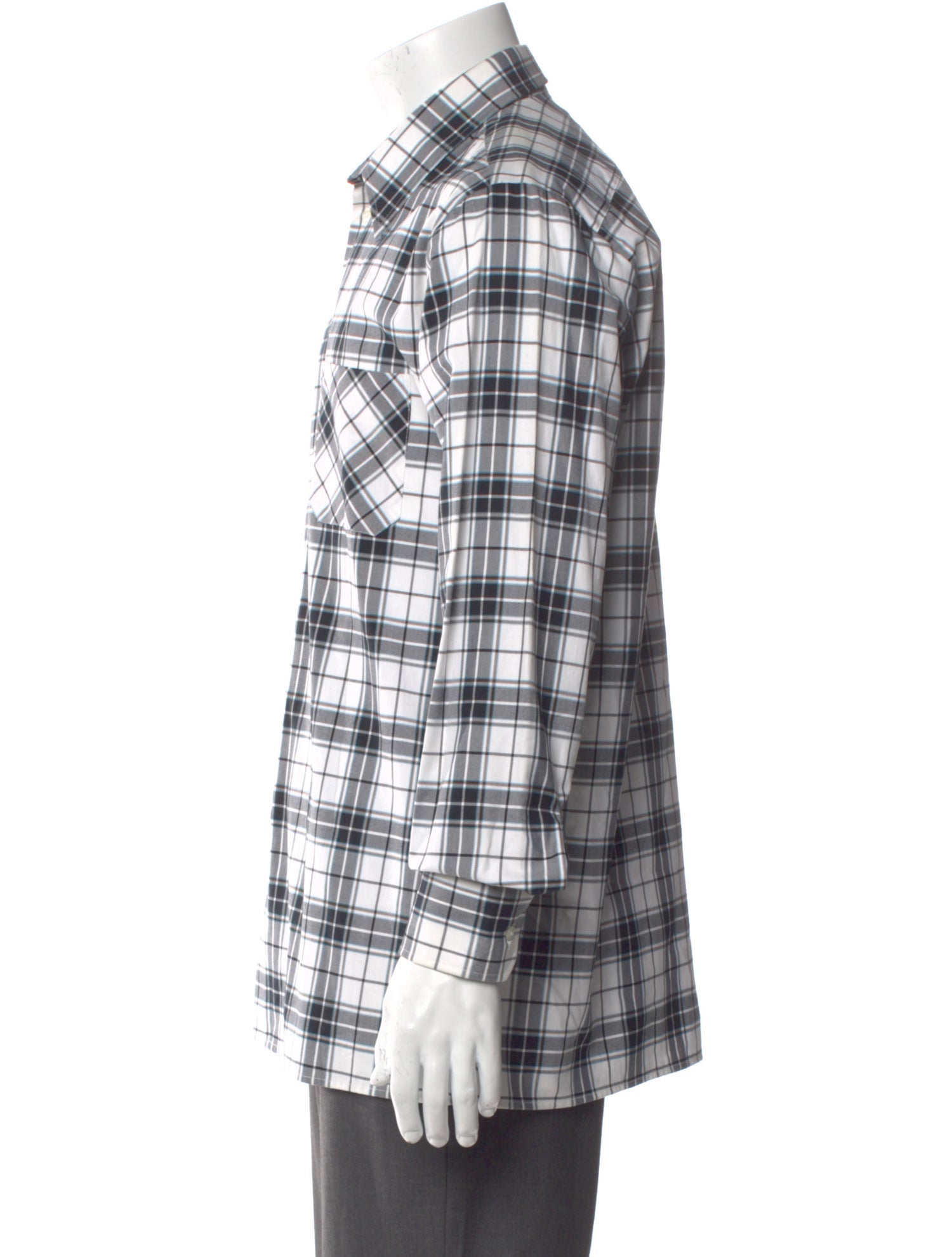 MSGM Plaid Print Long Sleeve Shirt