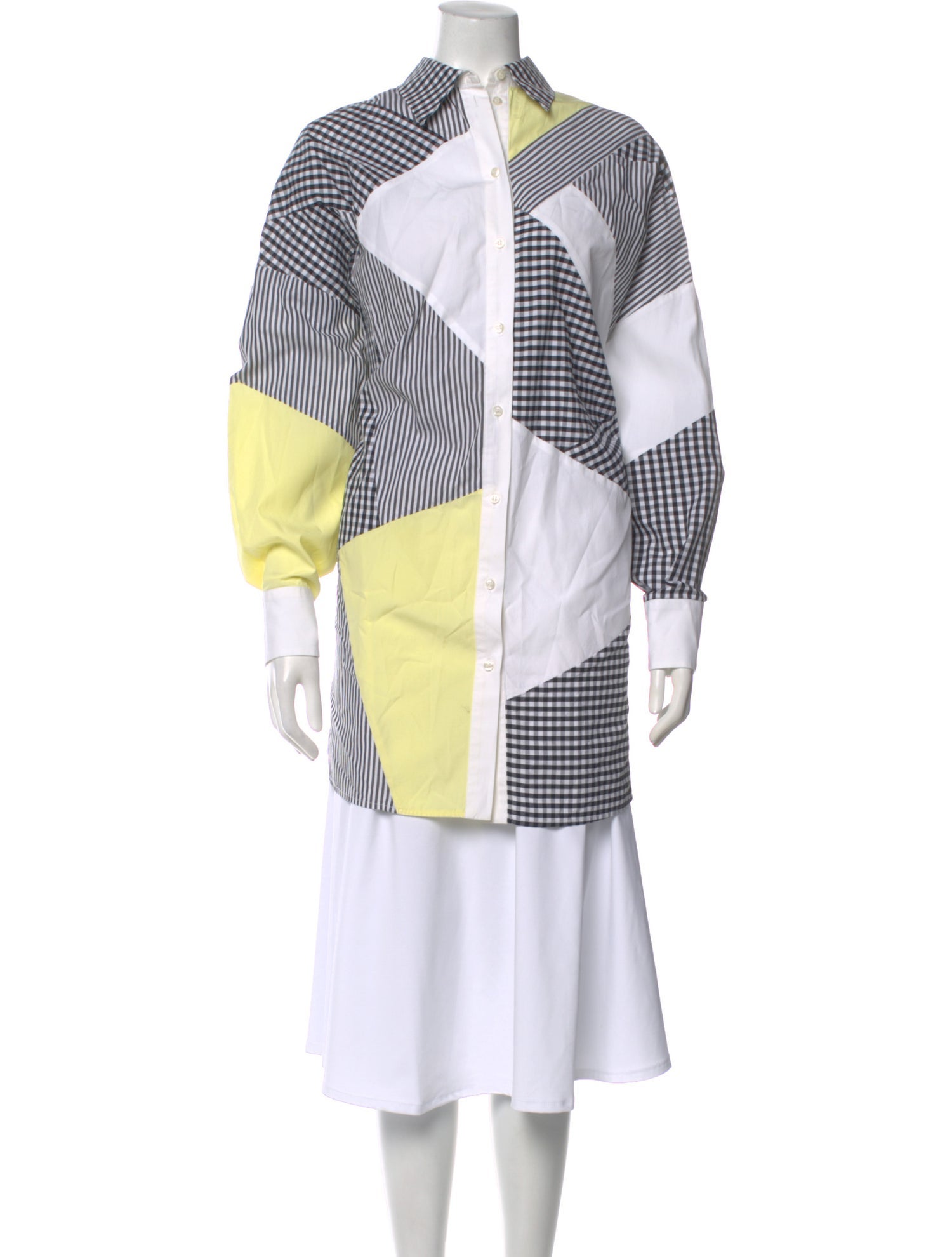 MSGM Striped Long Sleeve Button-Up Top