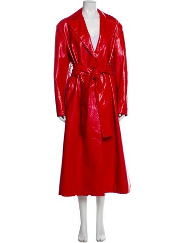 Pre-owned Msgm Trench Coat In Red