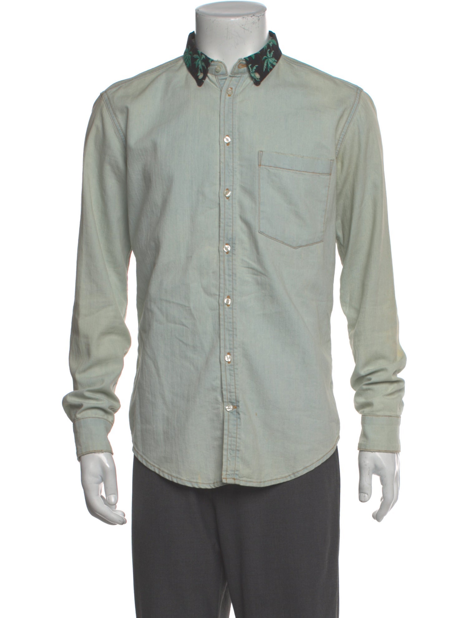 MSGM Long Sleeve Denim Shirt