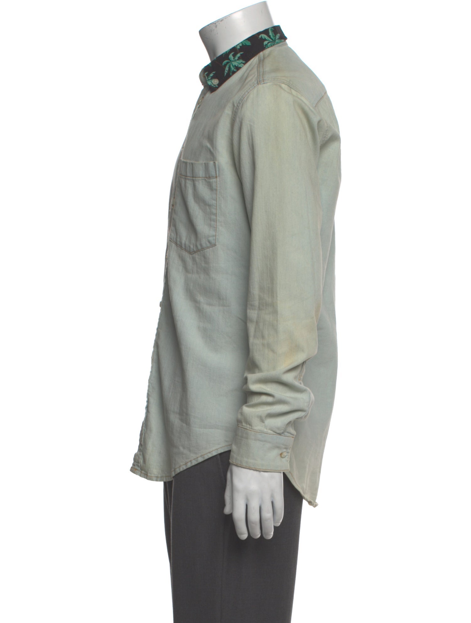 MSGM Long Sleeve Denim Shirt
