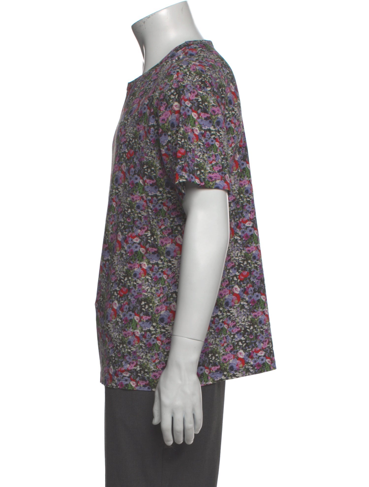 MSGM Floral Print Crew Neck T-Shirt