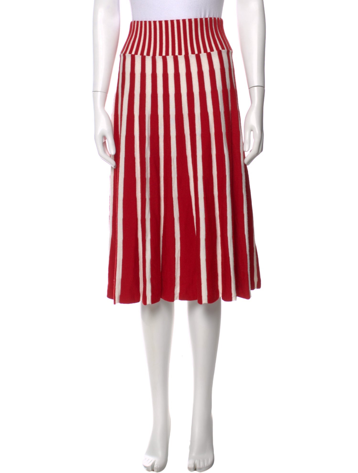 MSGM Striped Knee-Length Skirt
