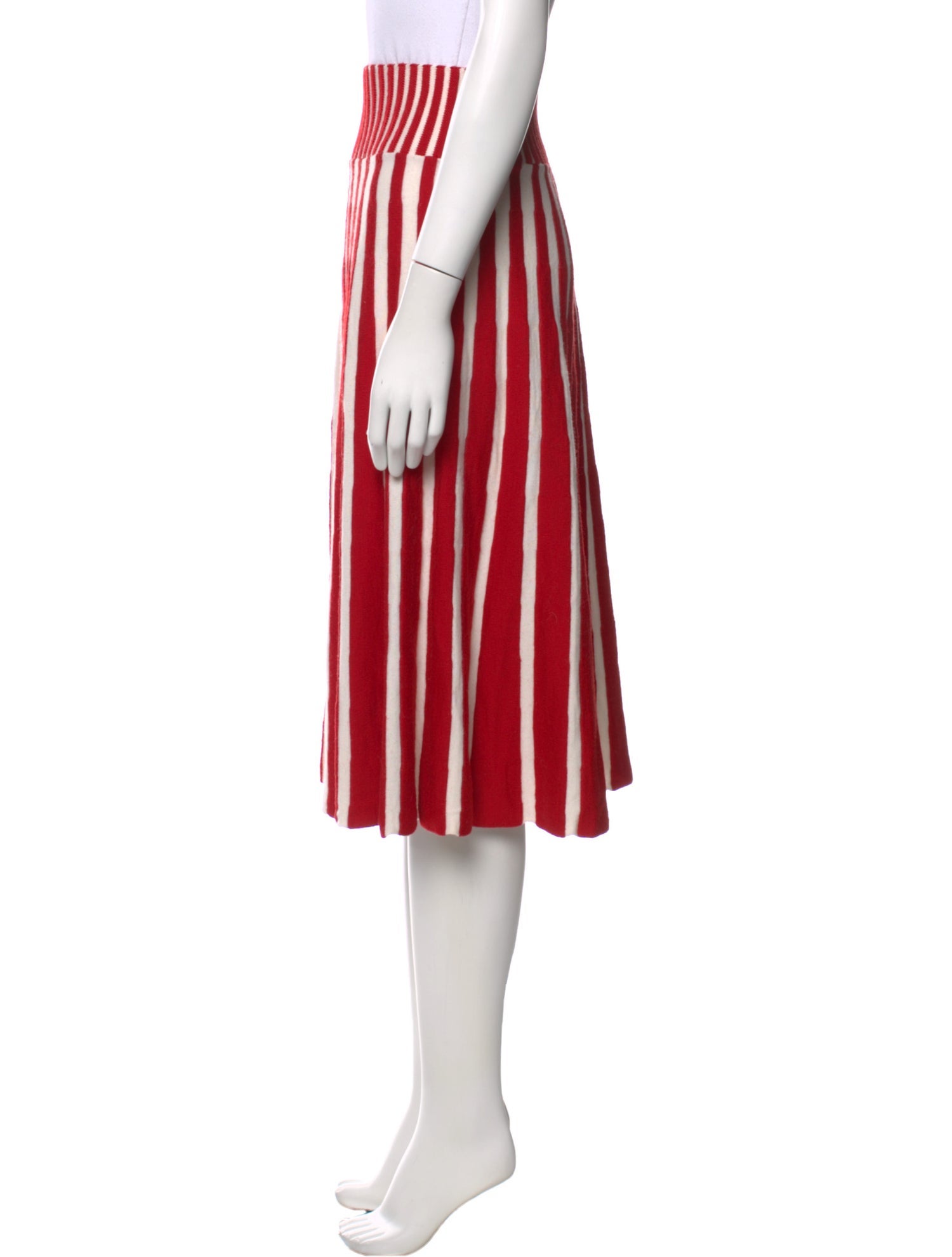 MSGM Striped Knee-Length Skirt