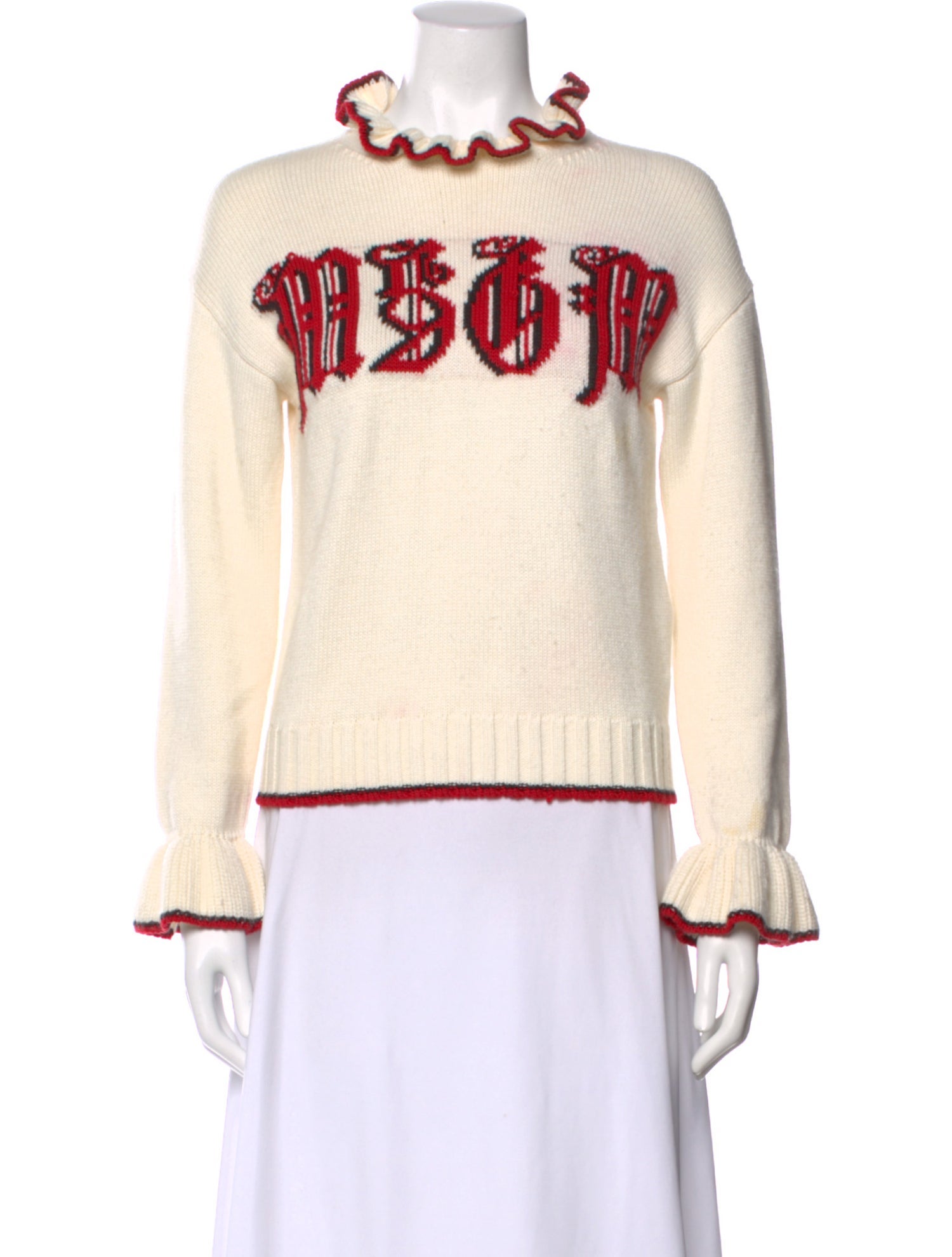 MSGM Graphic Print Crew Neck Top