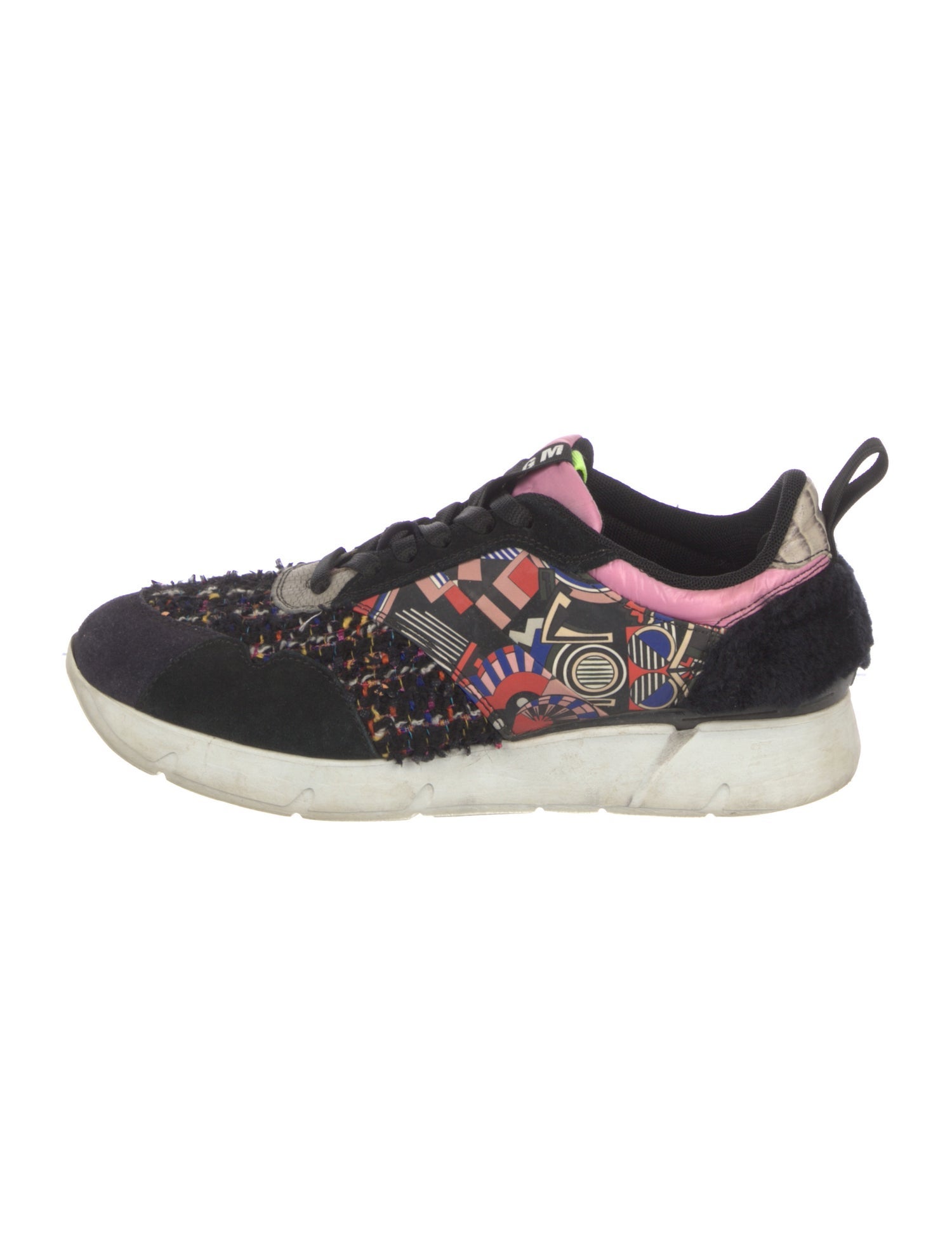MSGM Canvas Printed Sneakers