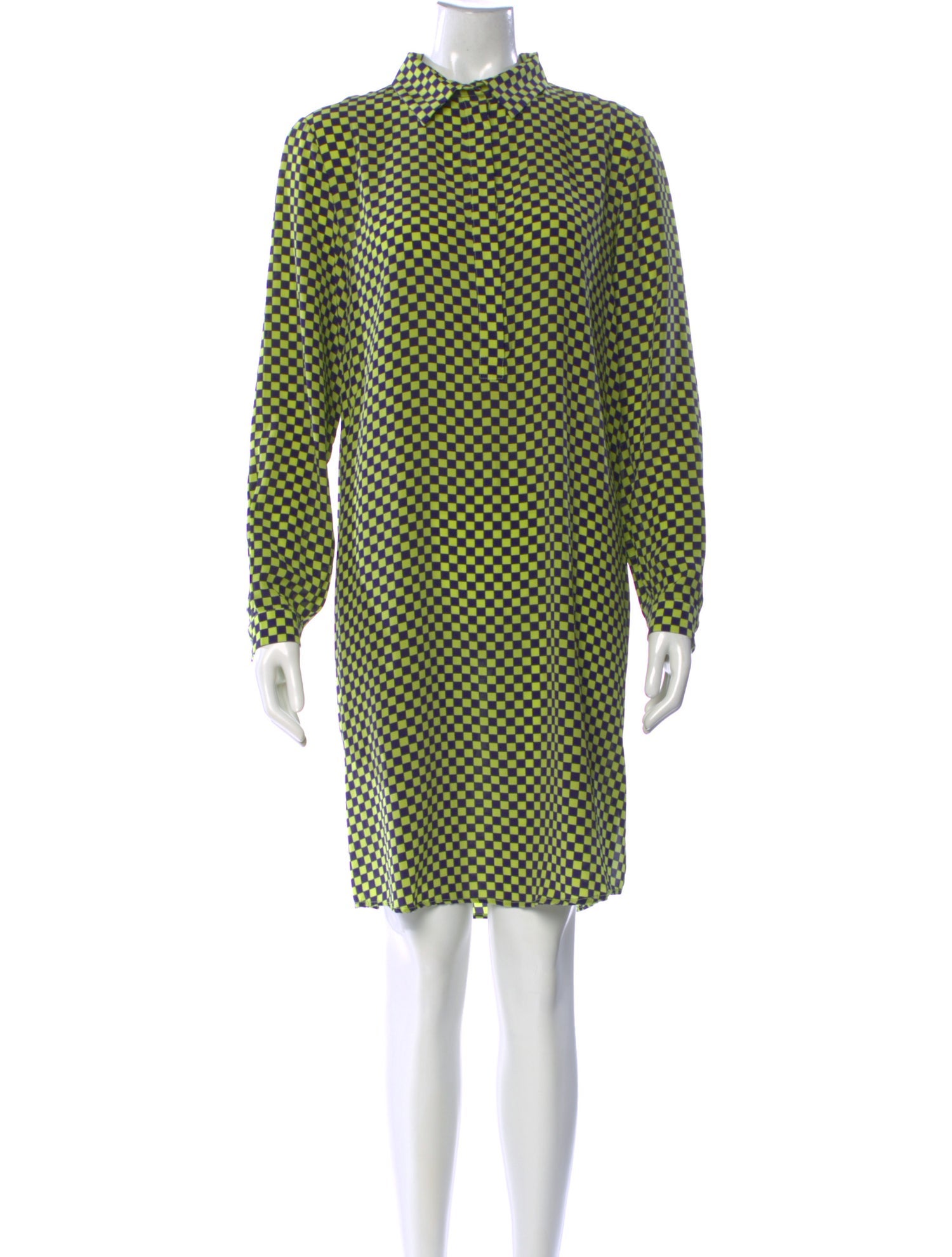MSGM Plaid Print Knee-Length Dress