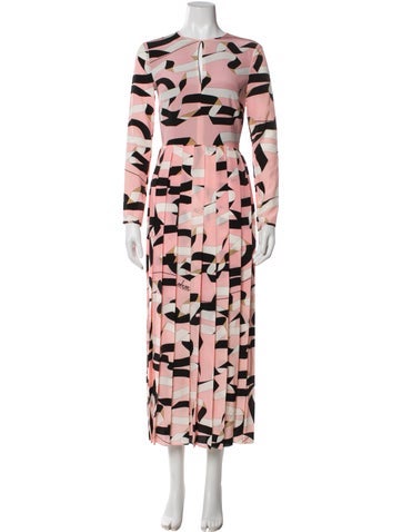 Pre-owned Msgm Silk Long Dress In Pink