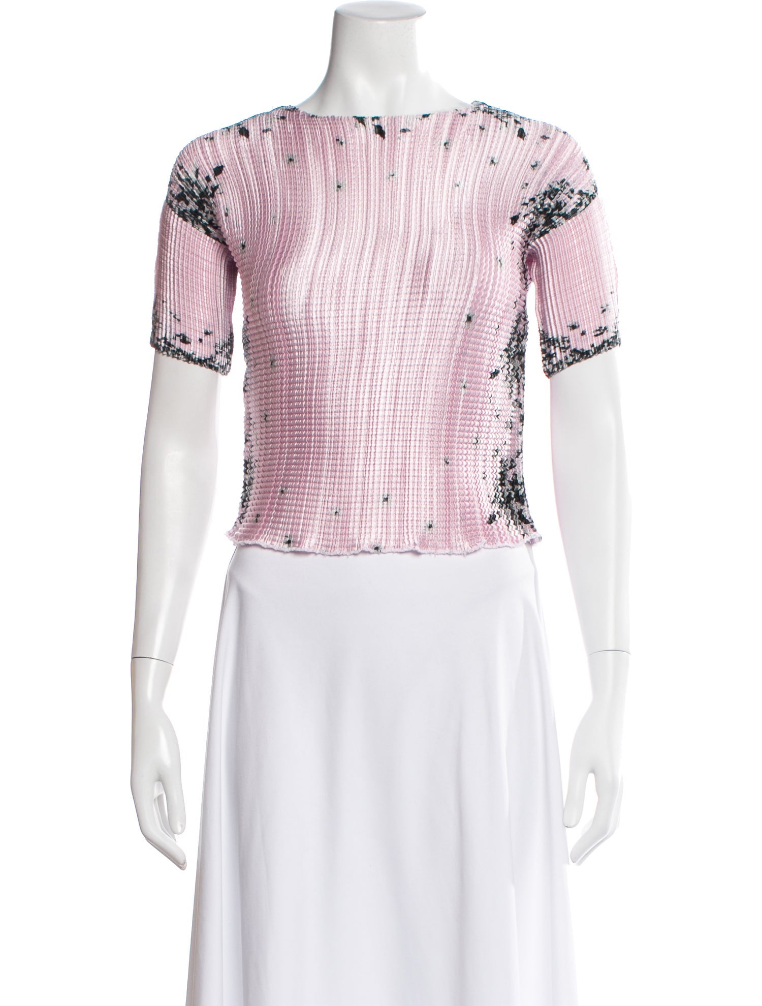 MSGM Graphic Print Crew Neck Top