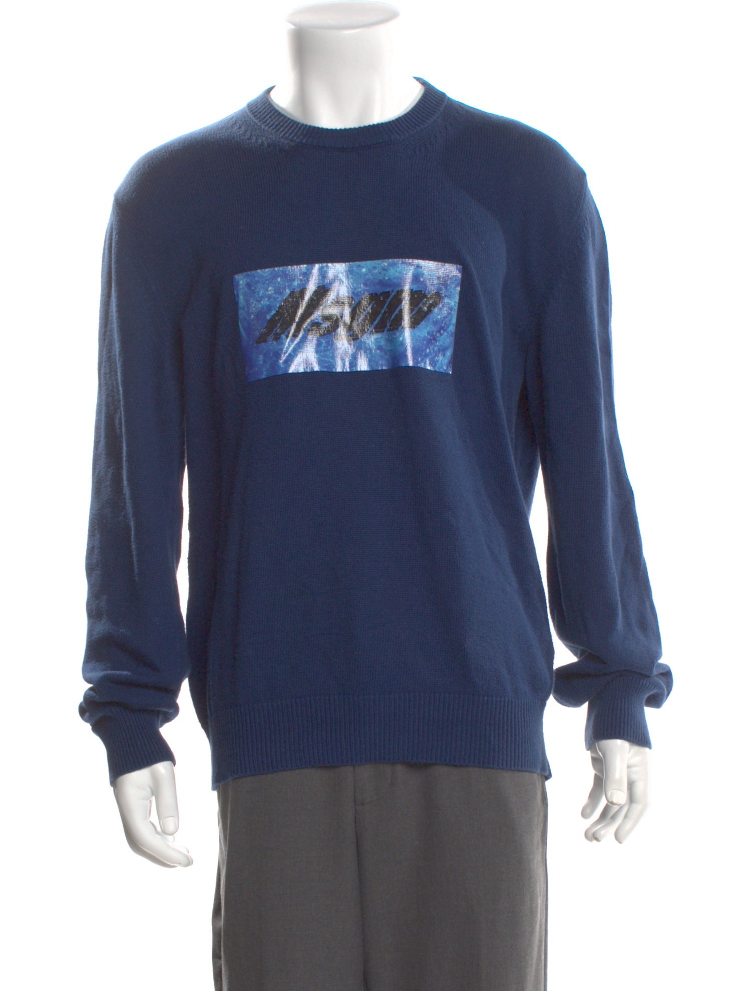 MSGM Graphic Print Crew Neck Pullover