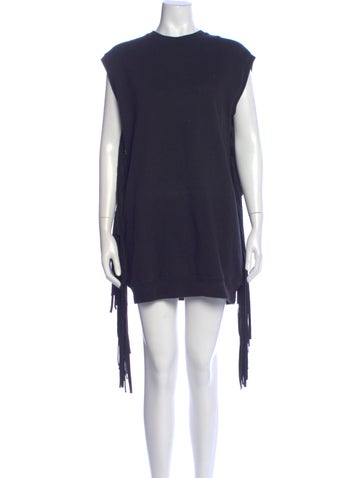 Pre-owned Msgm Crew Neck Mini Dress In Blue