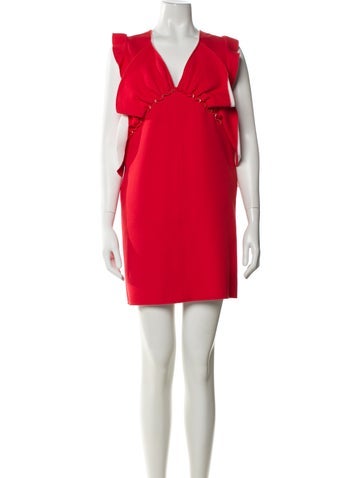 Pre-owned Msgm V-neck Mini Dress In Pink