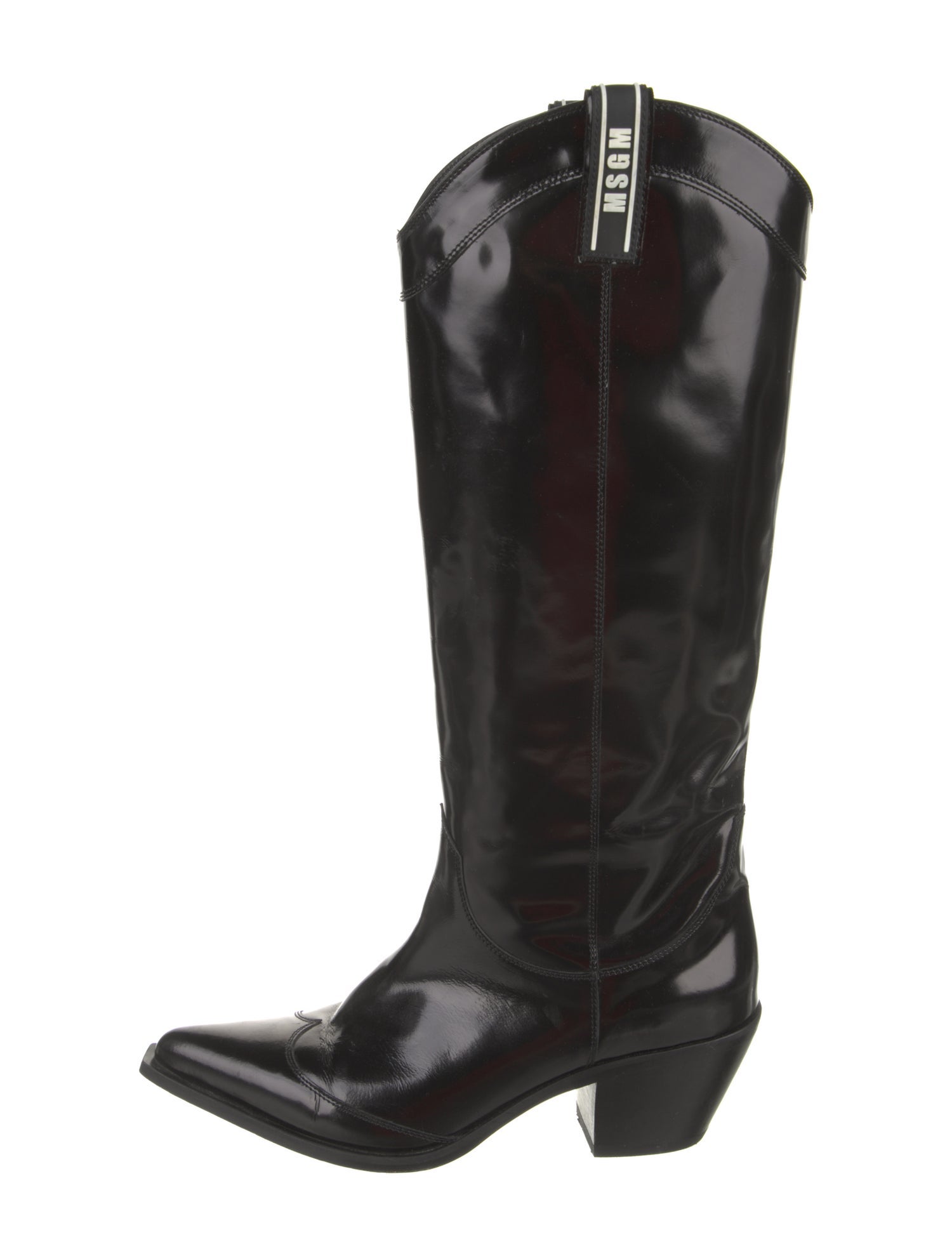 MSGM Leather Western Boots