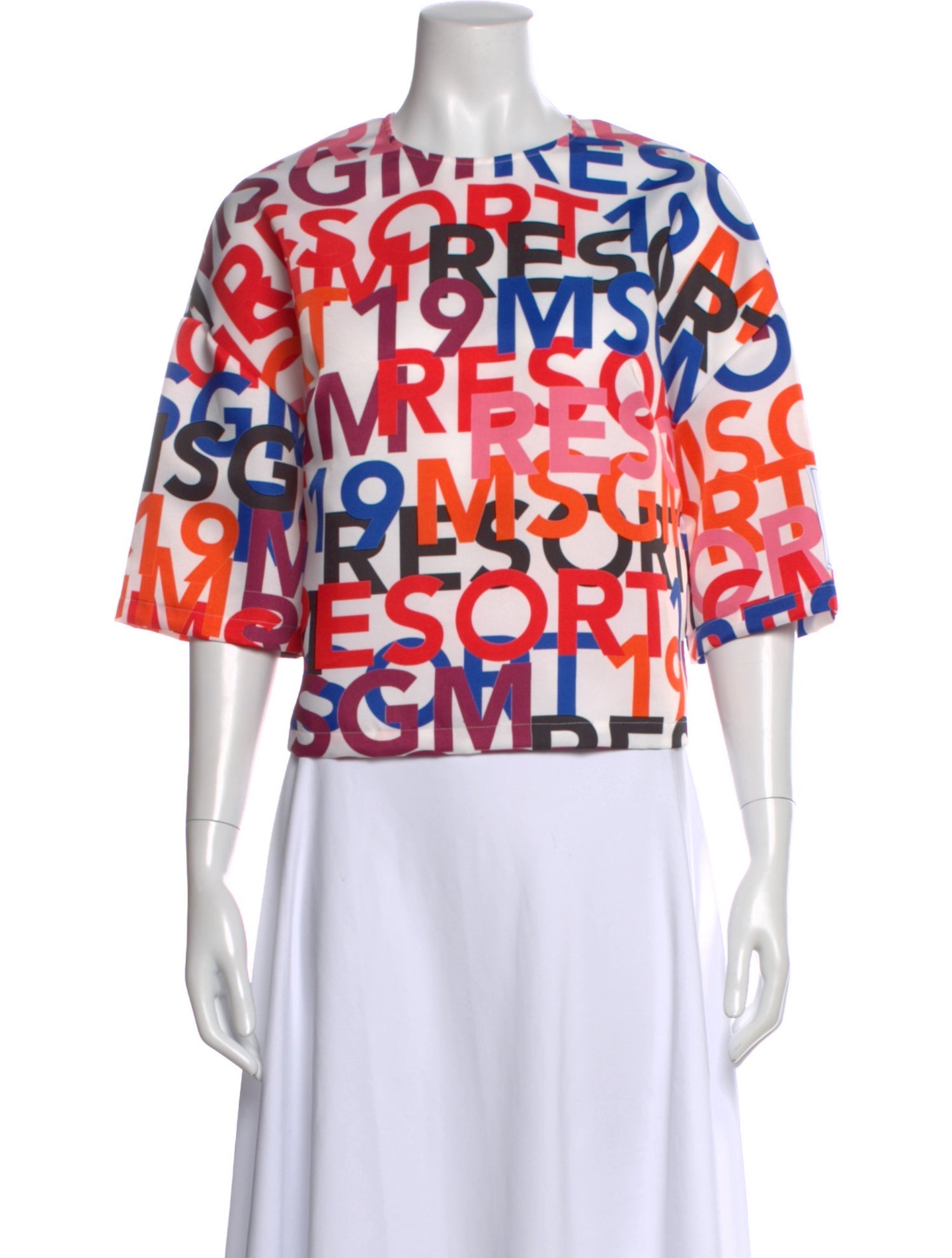 MSGM Graphic Print Crew Neck Top w/ Tags