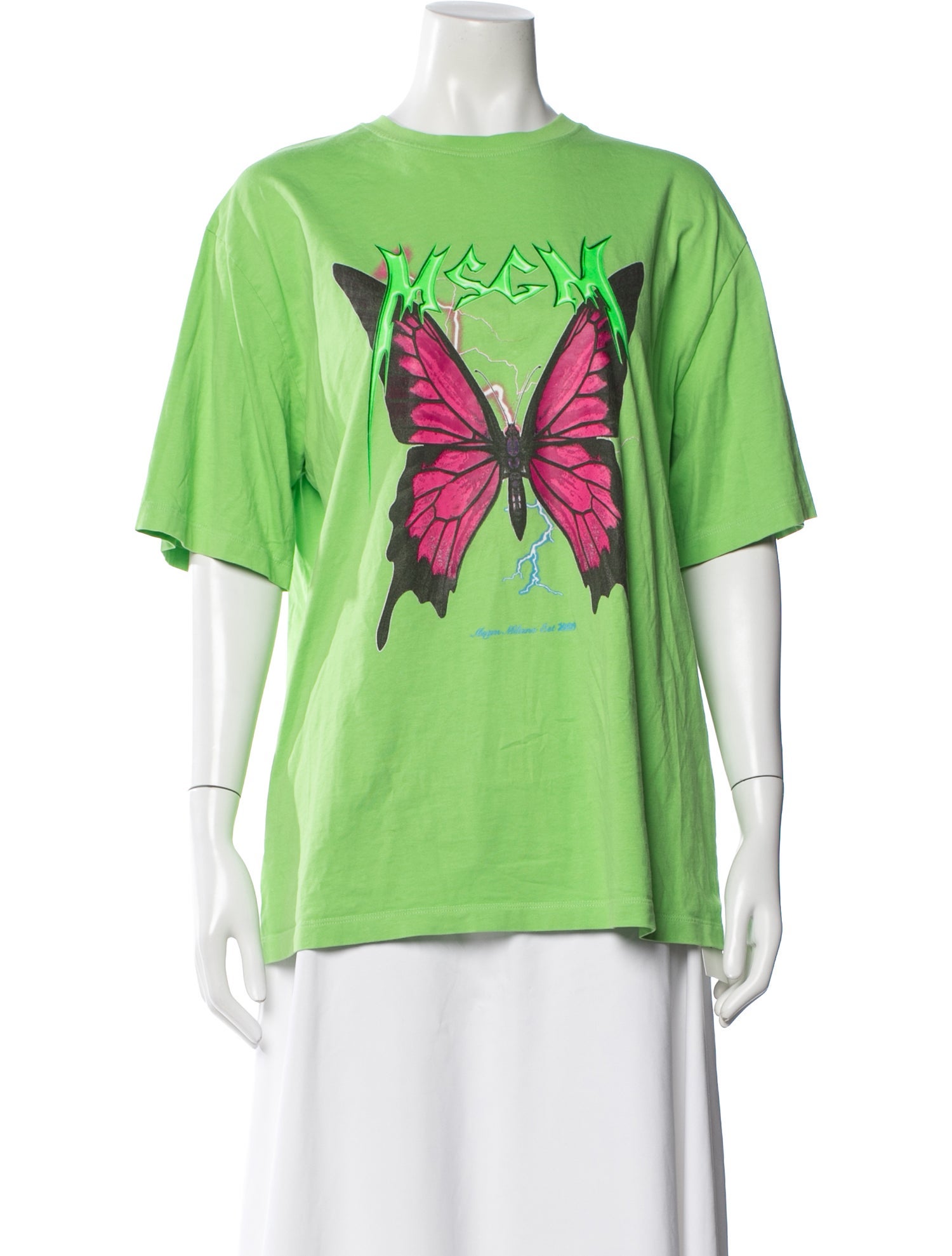 MSGM Graphic Print Crew Neck T-Shirt