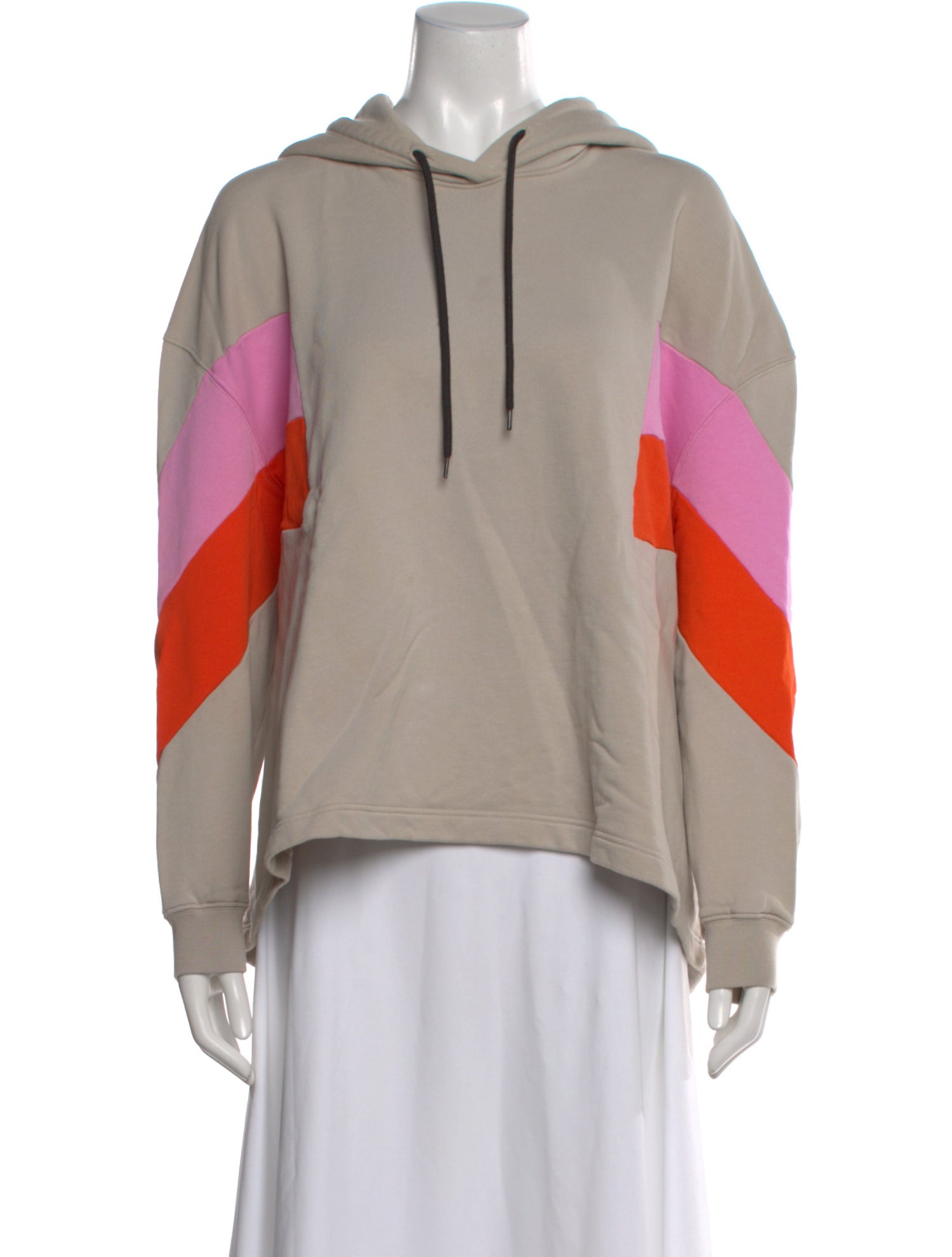 MSGM Colorblock Pattern Crew Neck Hoodie