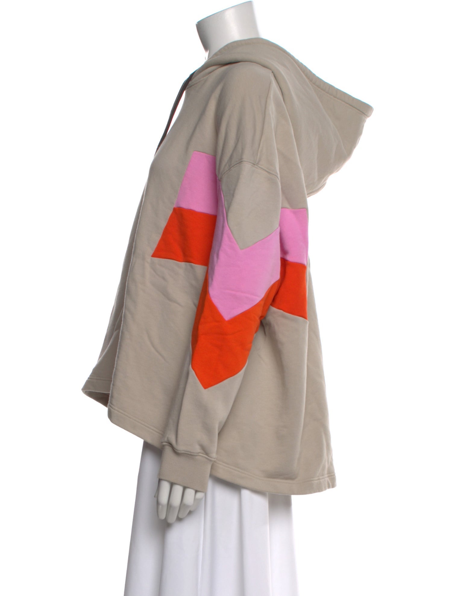 MSGM Colorblock Pattern Crew Neck Hoodie