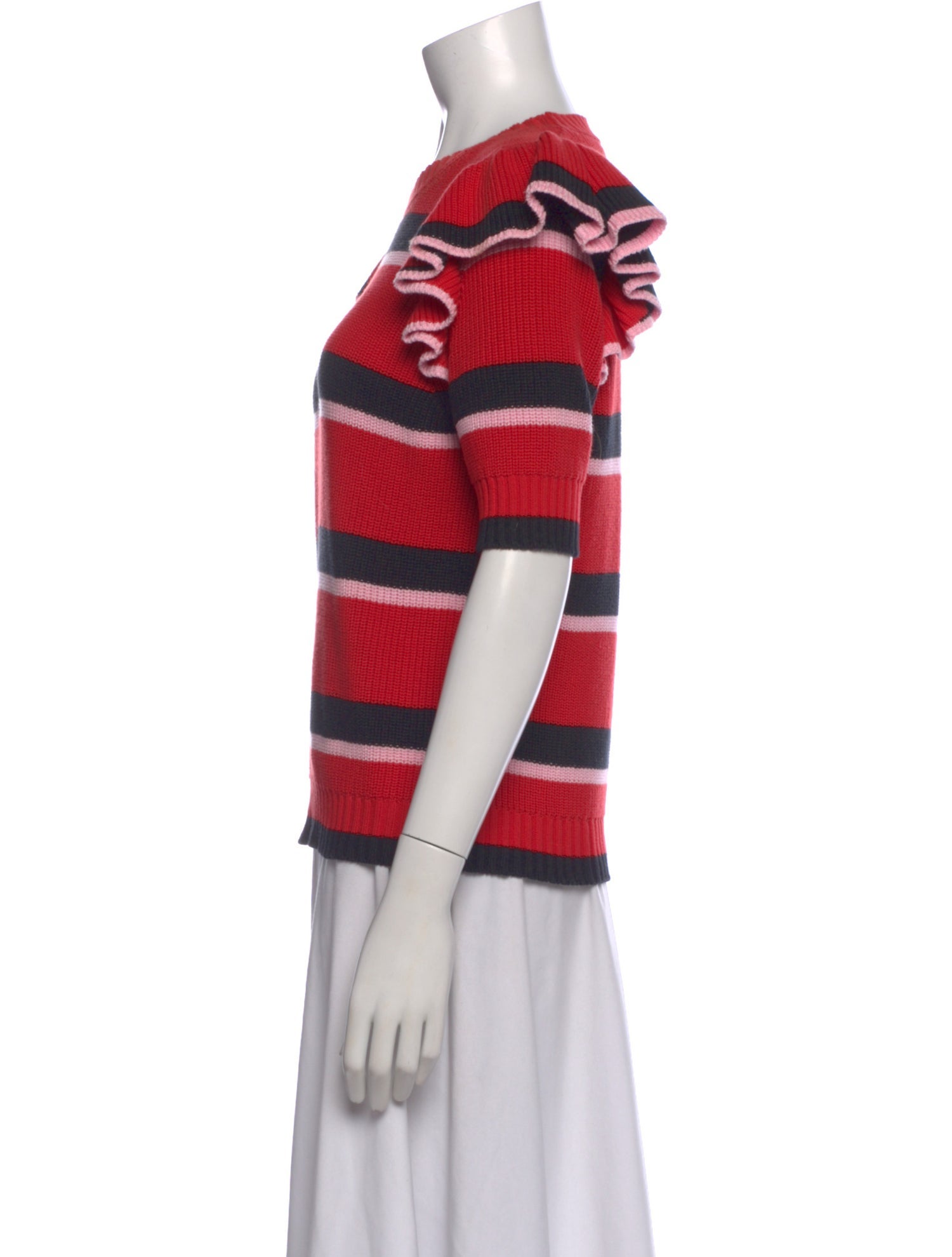 MSGM Striped Crew Neck Top